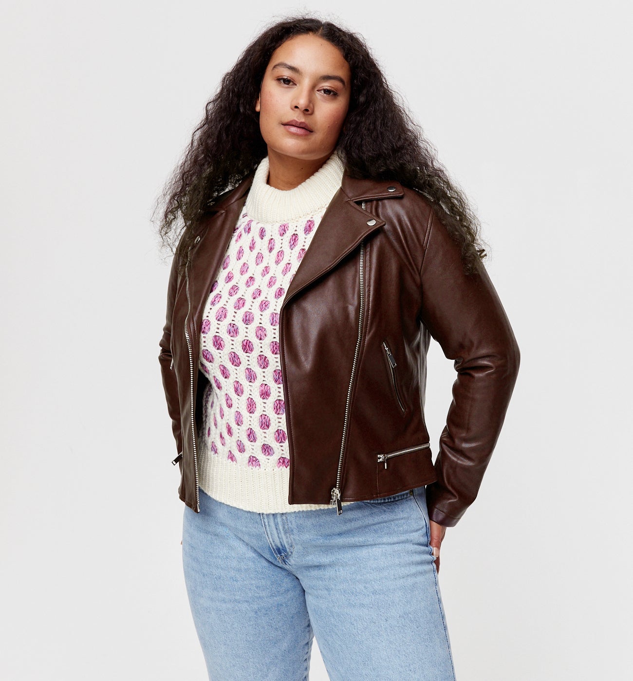 Faux leather jacket - Bordeaux red