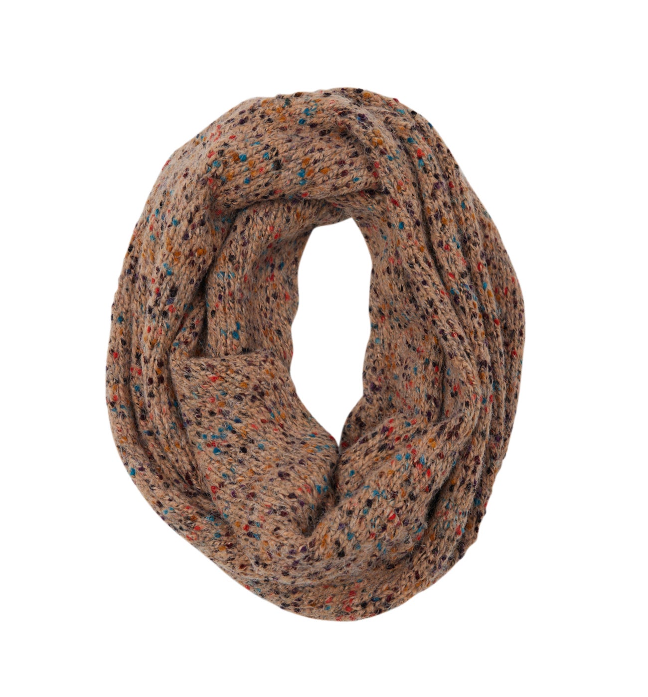 Flecked knitted snood - Camel