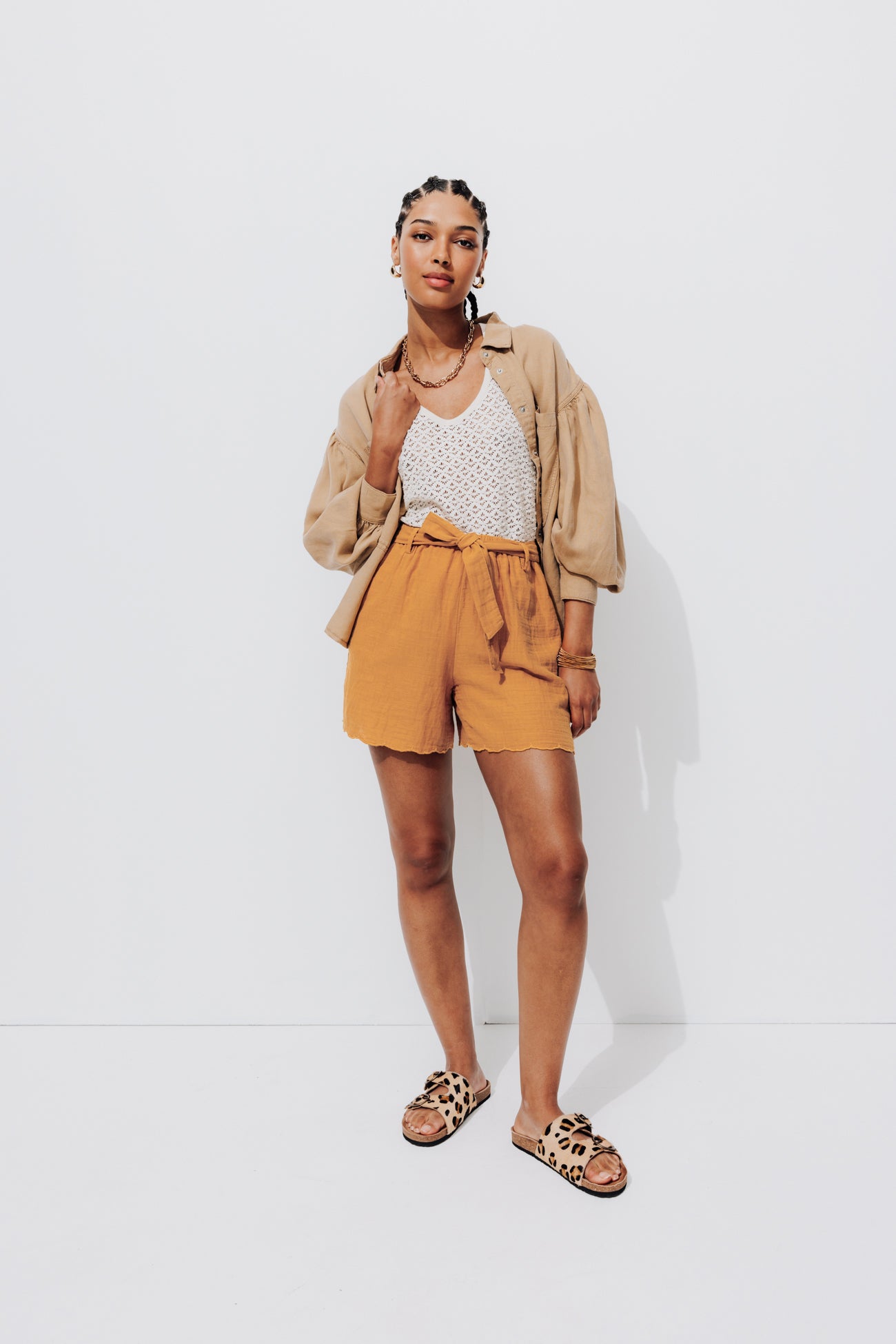 Cotton gauze shorts - Sienna