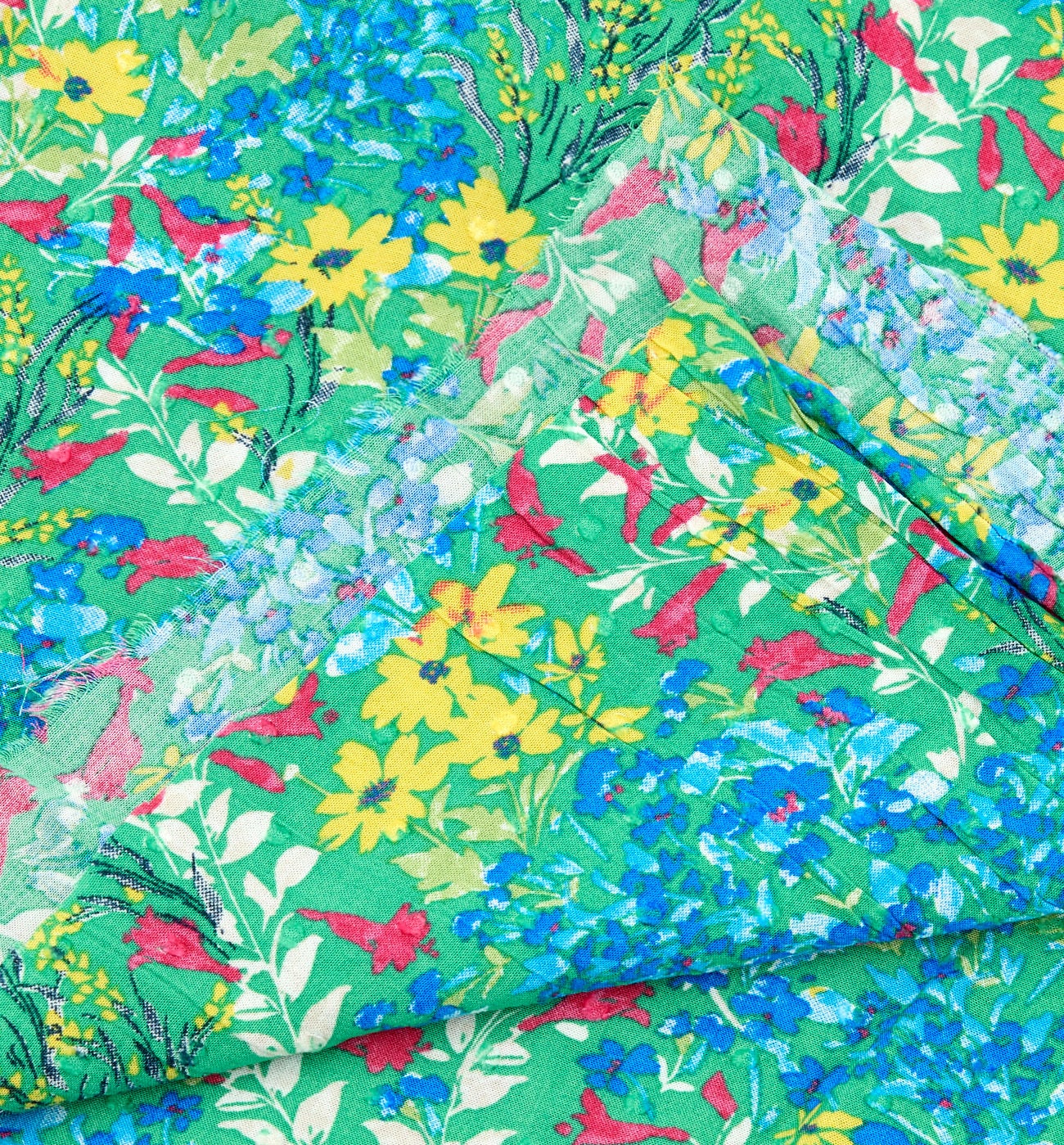 2m viscose fabric cut - Ecru print
