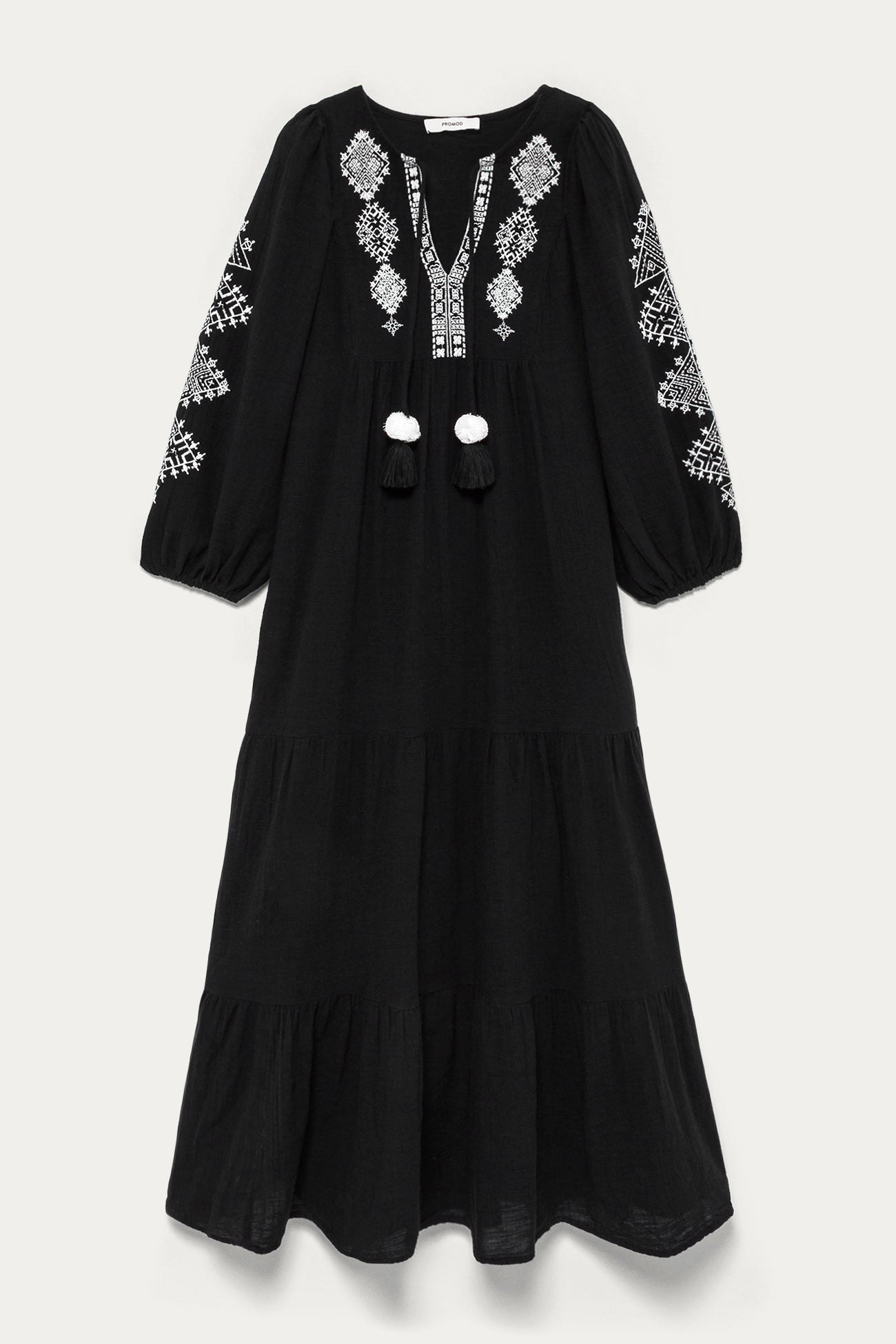 Long embroidered dress - Ecru