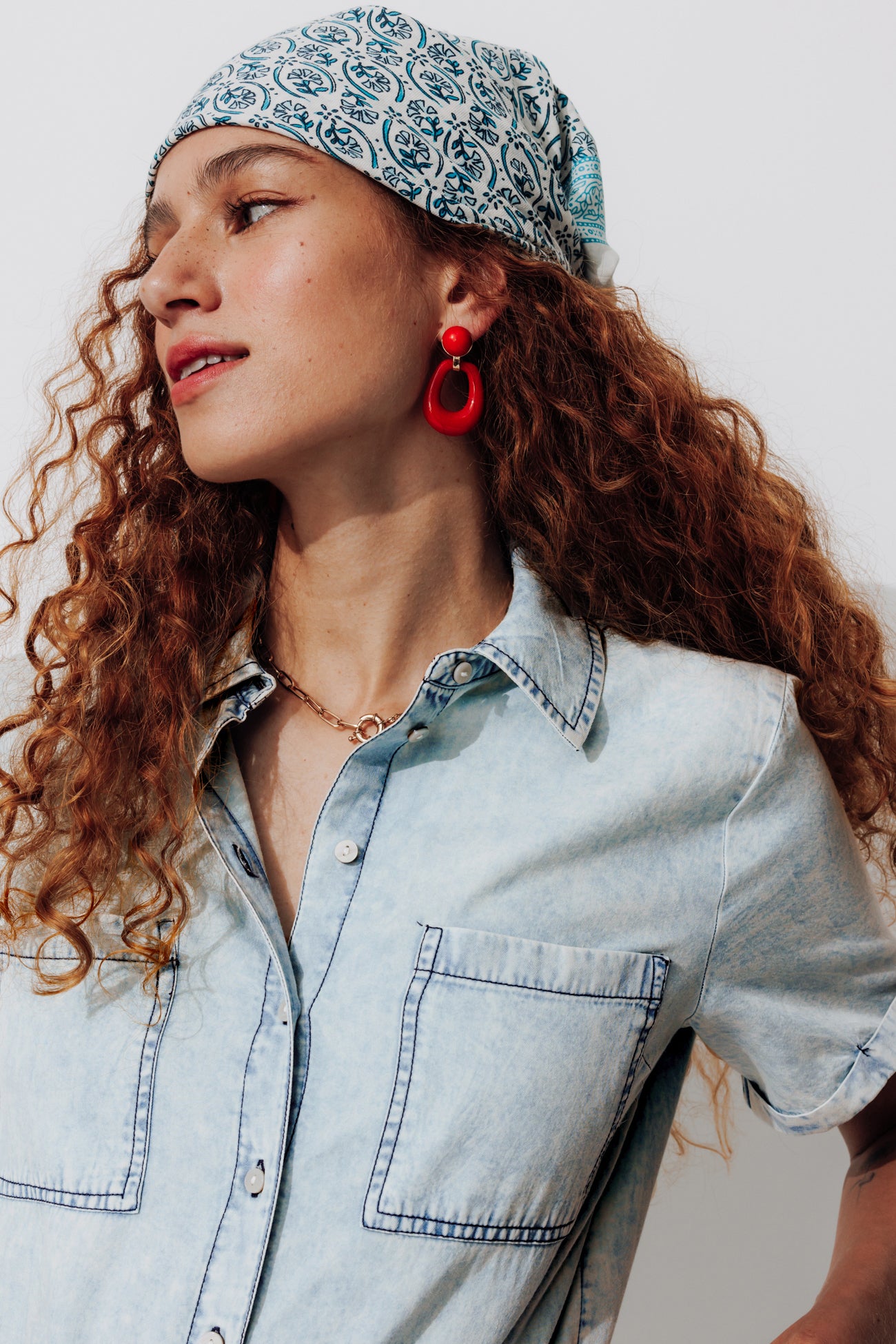 Faded shorts jumpsuit - Light denim