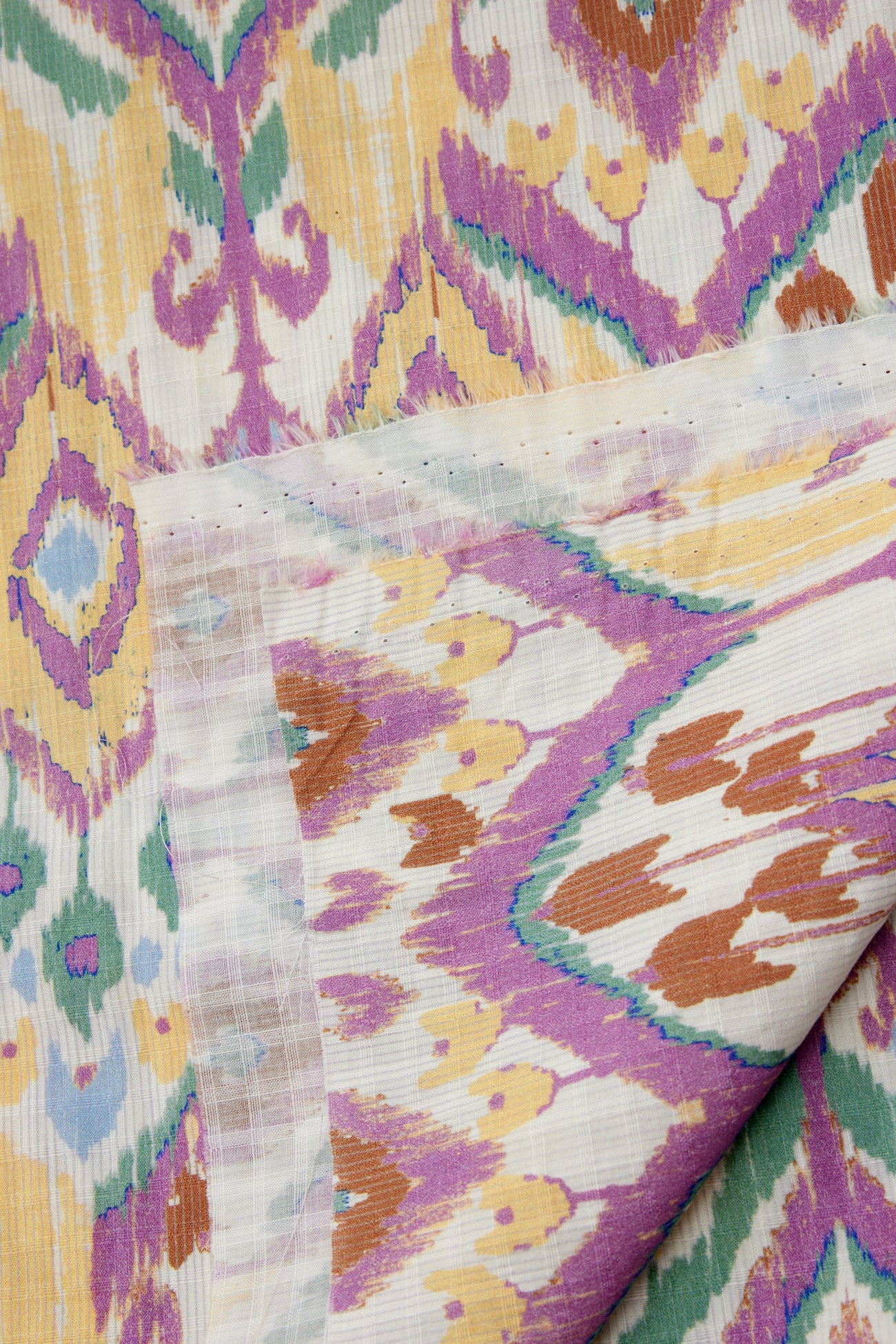 3m patterned cotton fabric cut - Ecru print