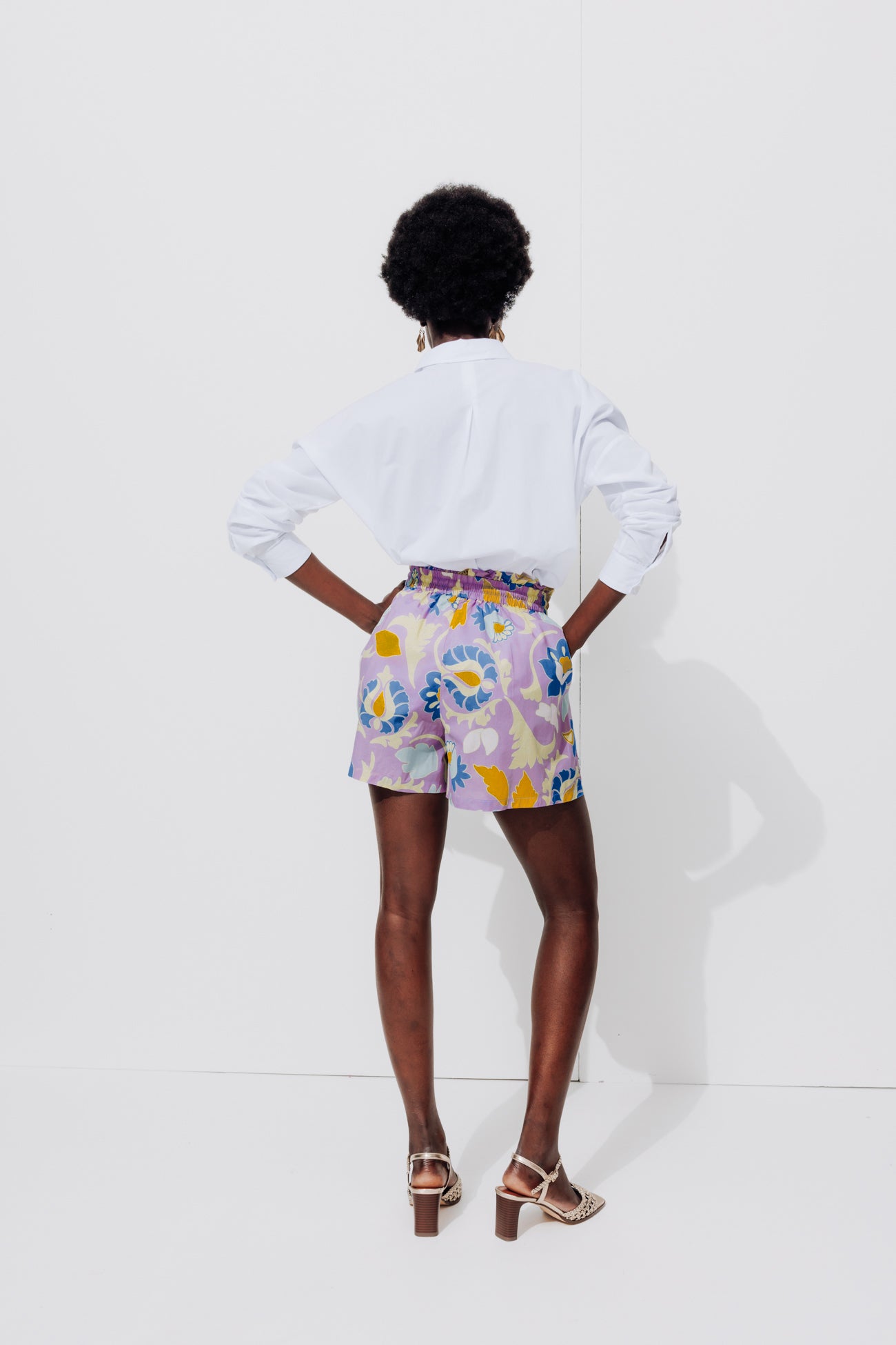 Patterned shorts - Ecru print