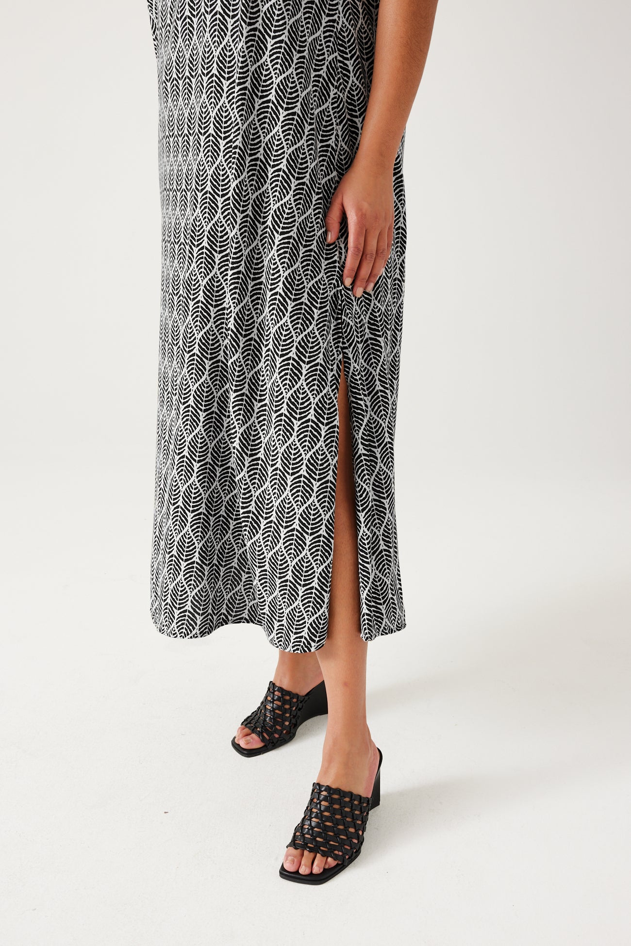 Long strappy dress - Pink print