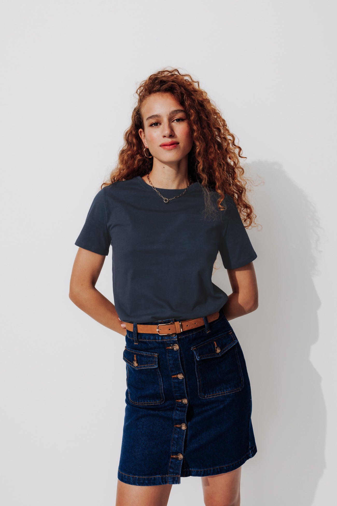 Eco-design round-neck t-shirt - Navy blue