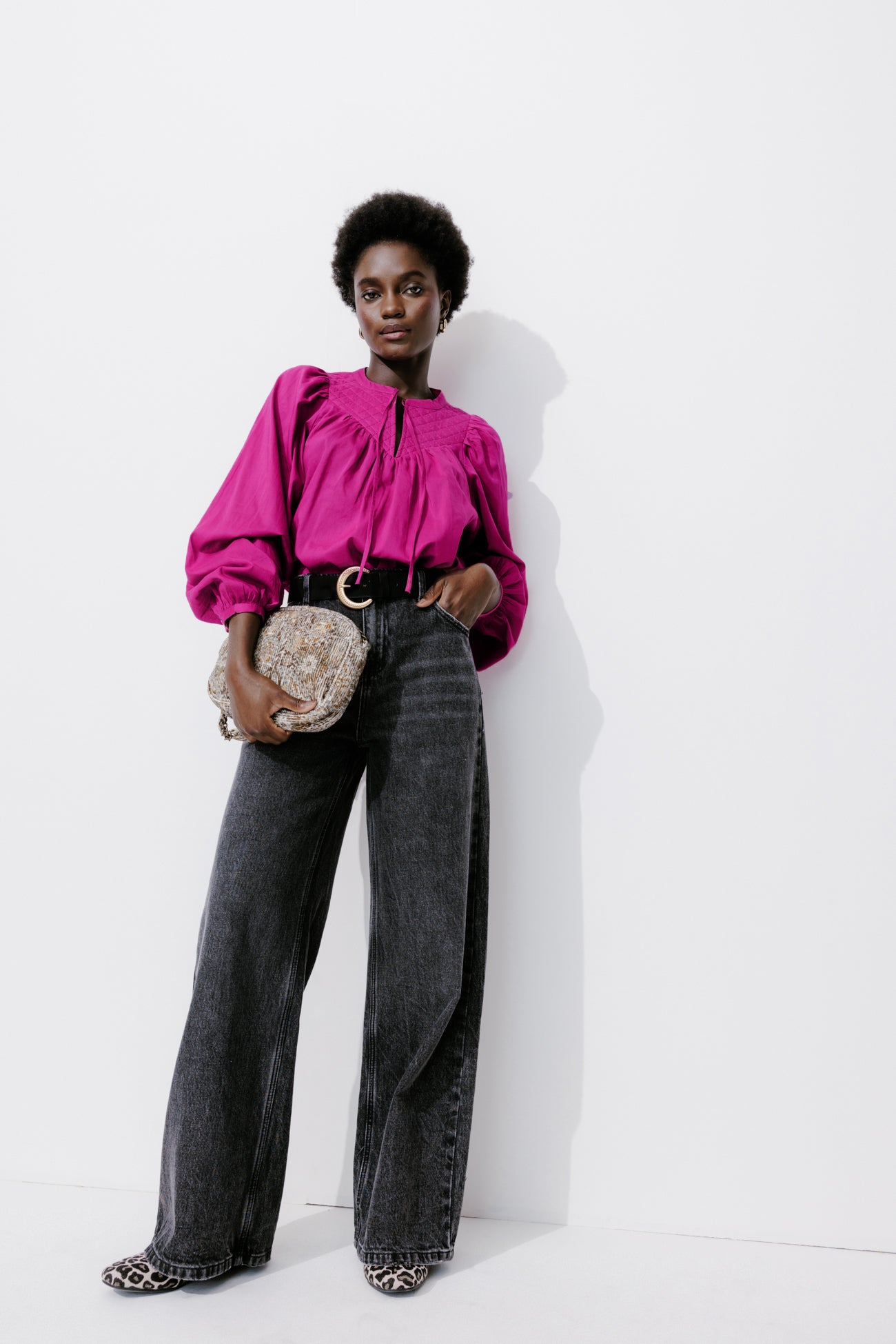 Plain cotton blouse - Light violet