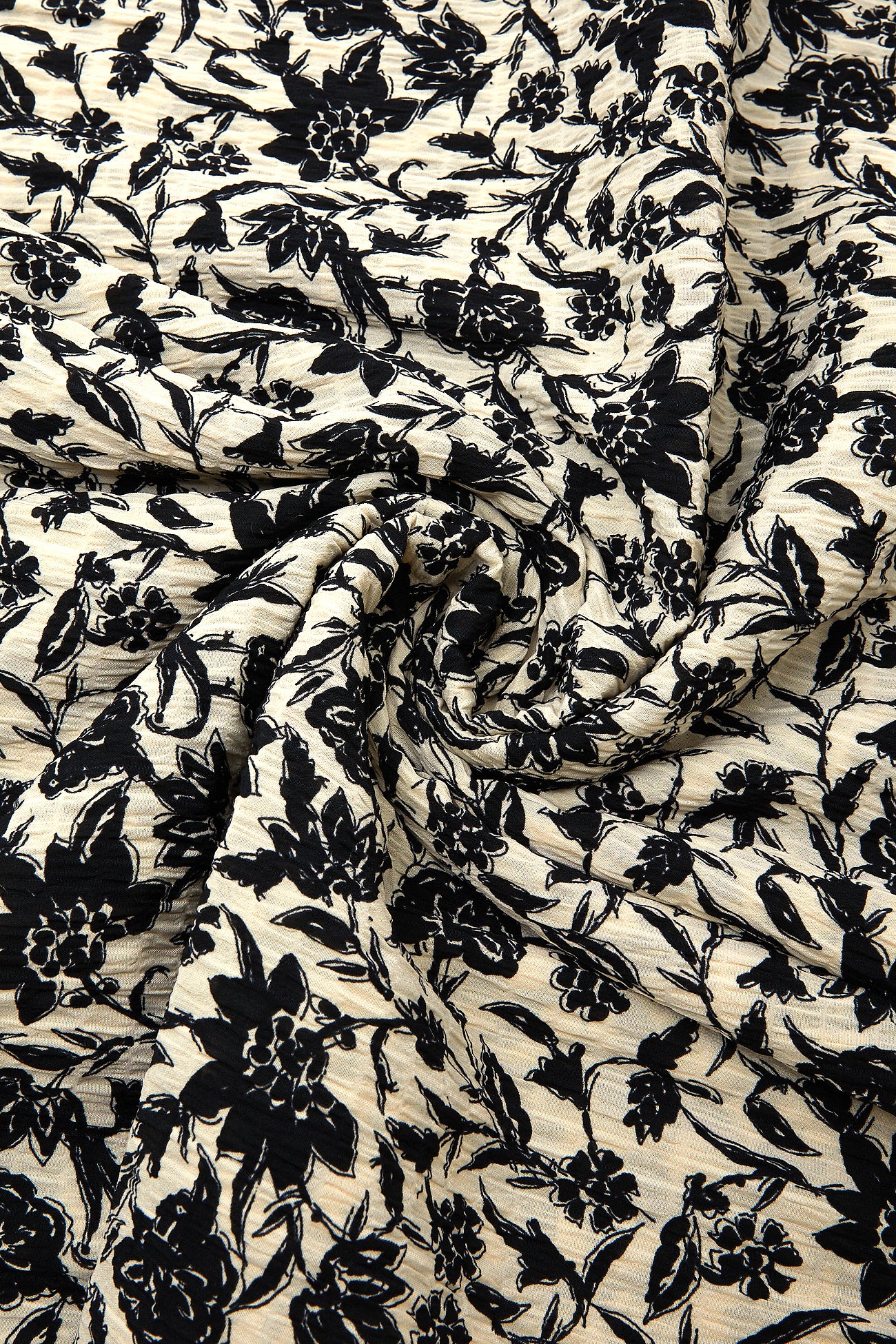 3m crepon polyester fabric - Black print