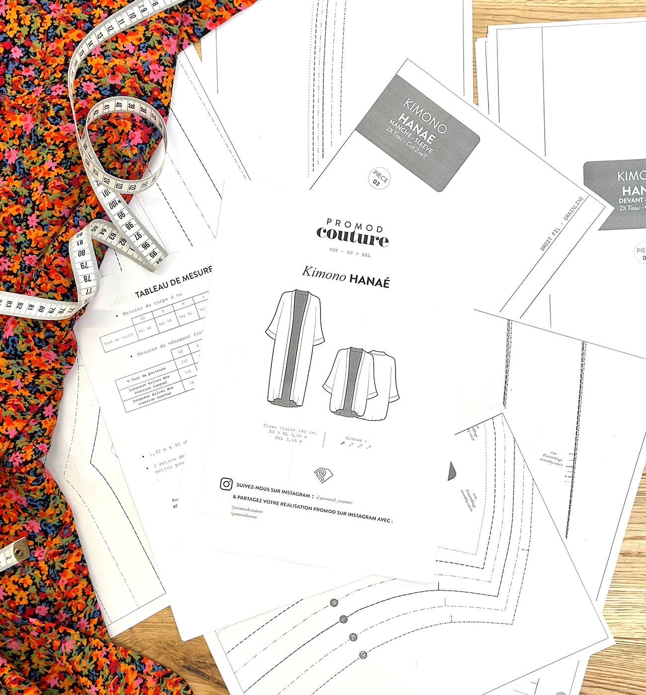 HANAE kimono PDF sew pattern - Sans coloris