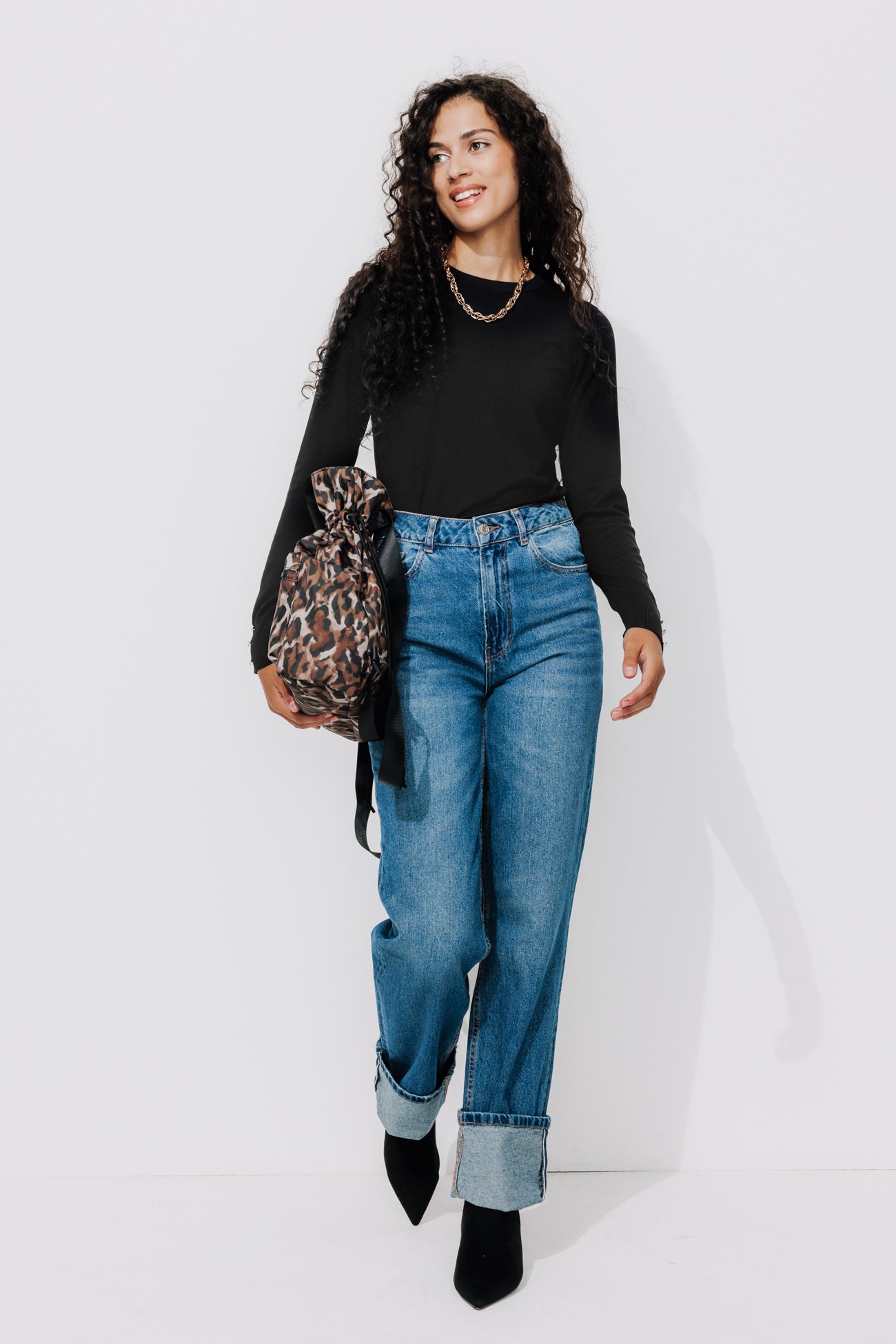 Ecodesign round-neck jumper - Black