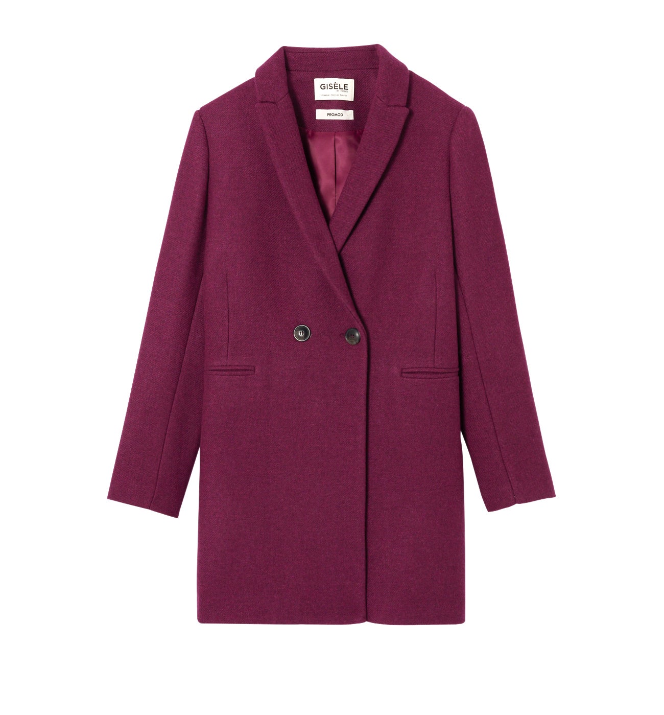 GISELE wool-blend coat - Black