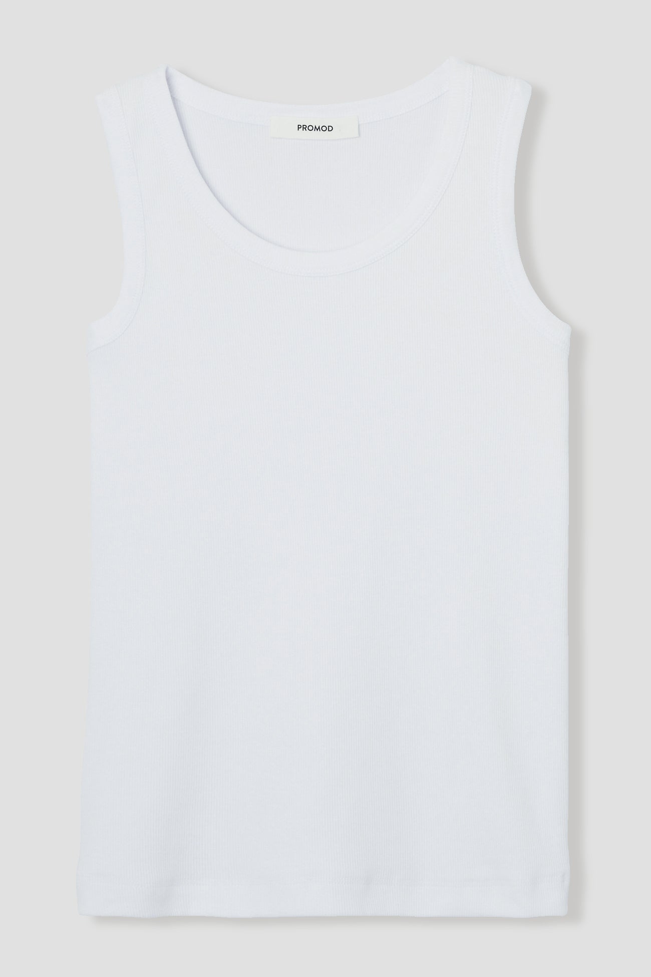 Ribbed vest top - White