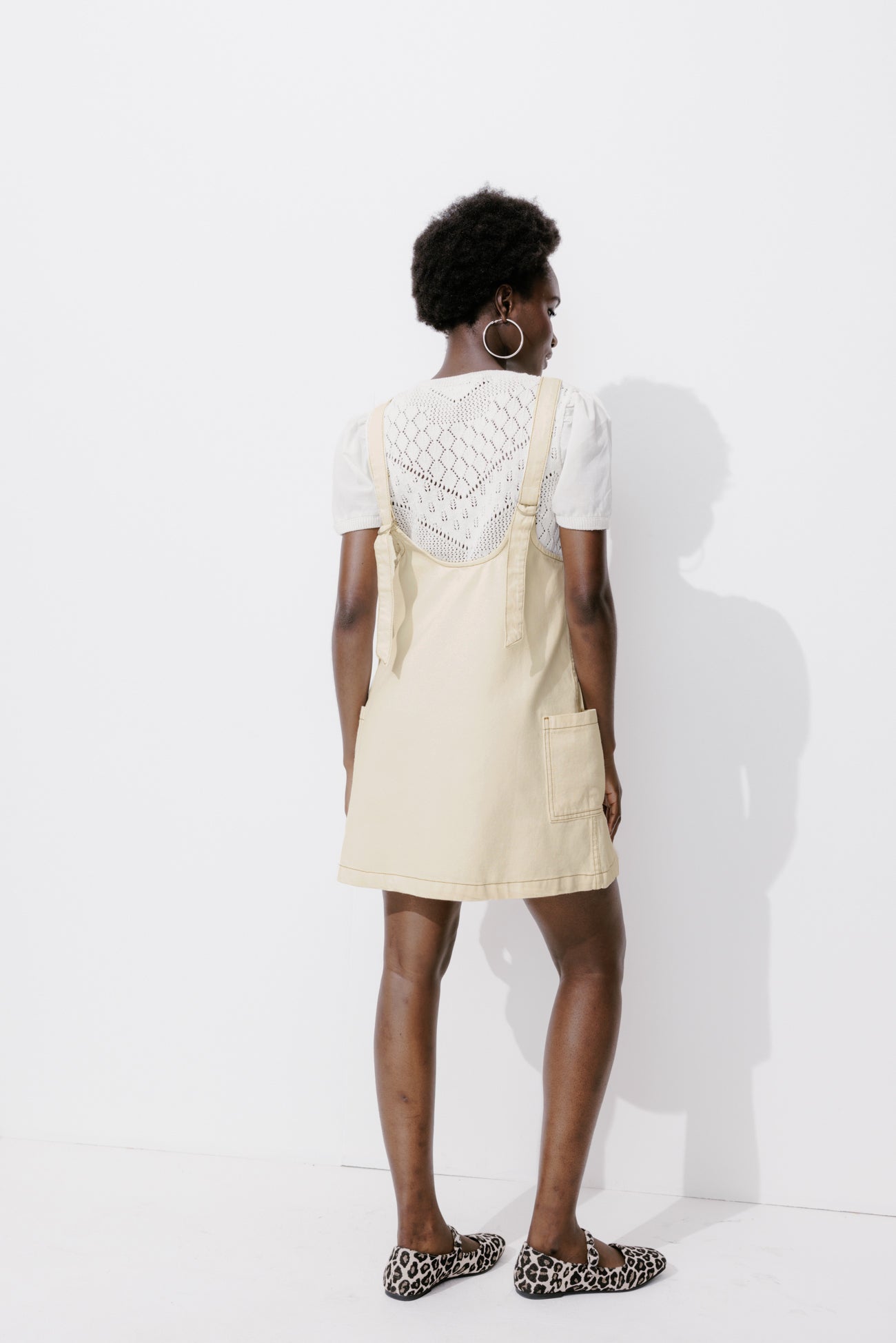 Canvas dungaree dress - Grey denim