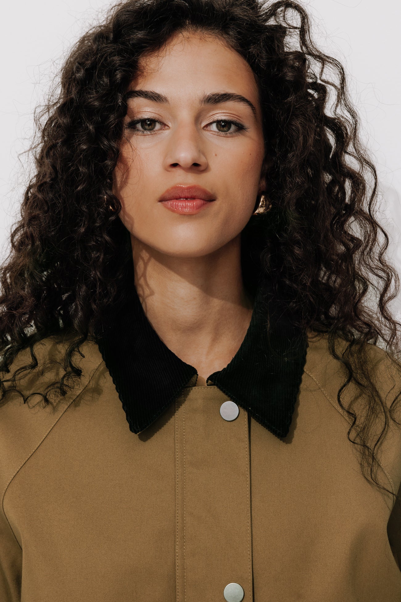 Straight canvas jacket - Khaki