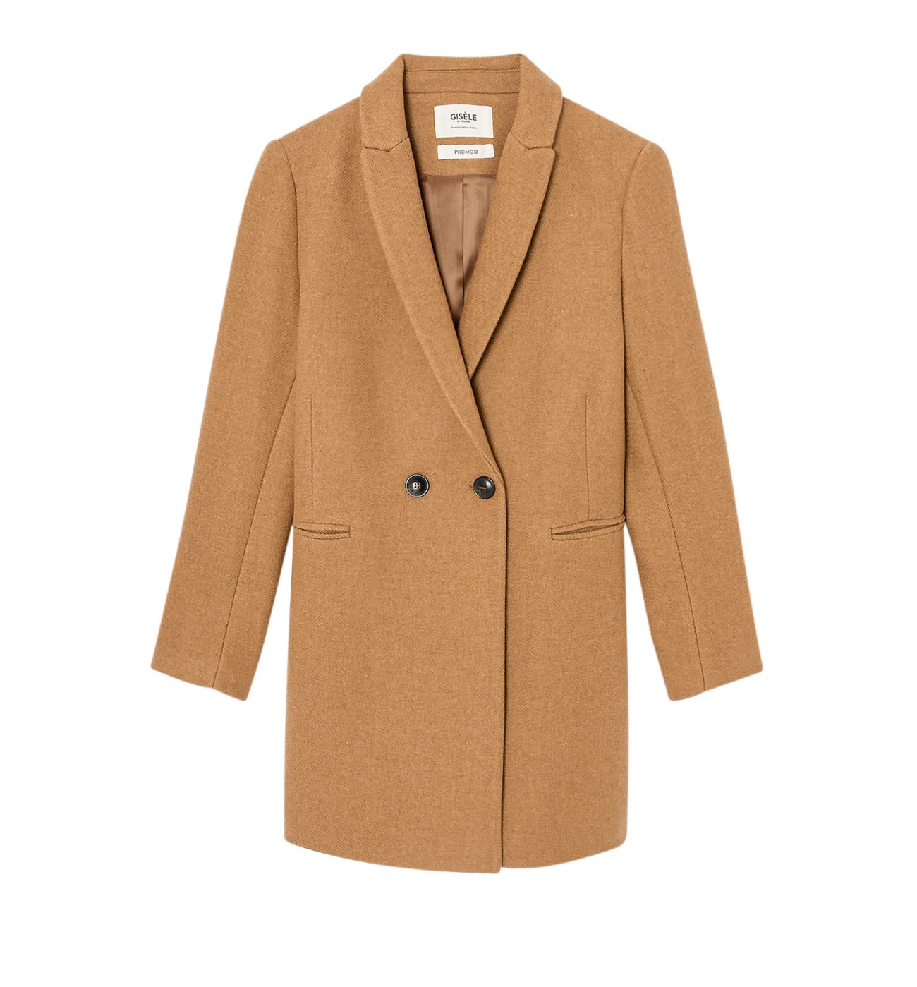 GISELE wool-blend coat - Black