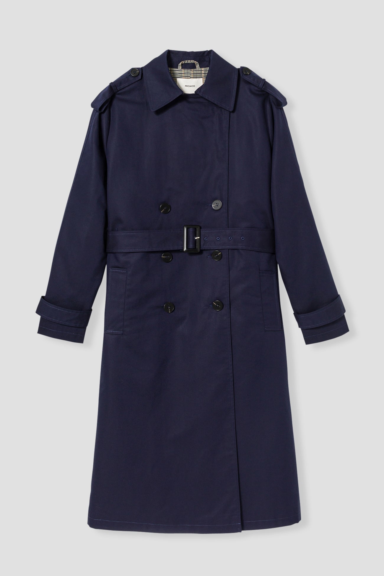 Plain belted trenchcoat - Navy blue