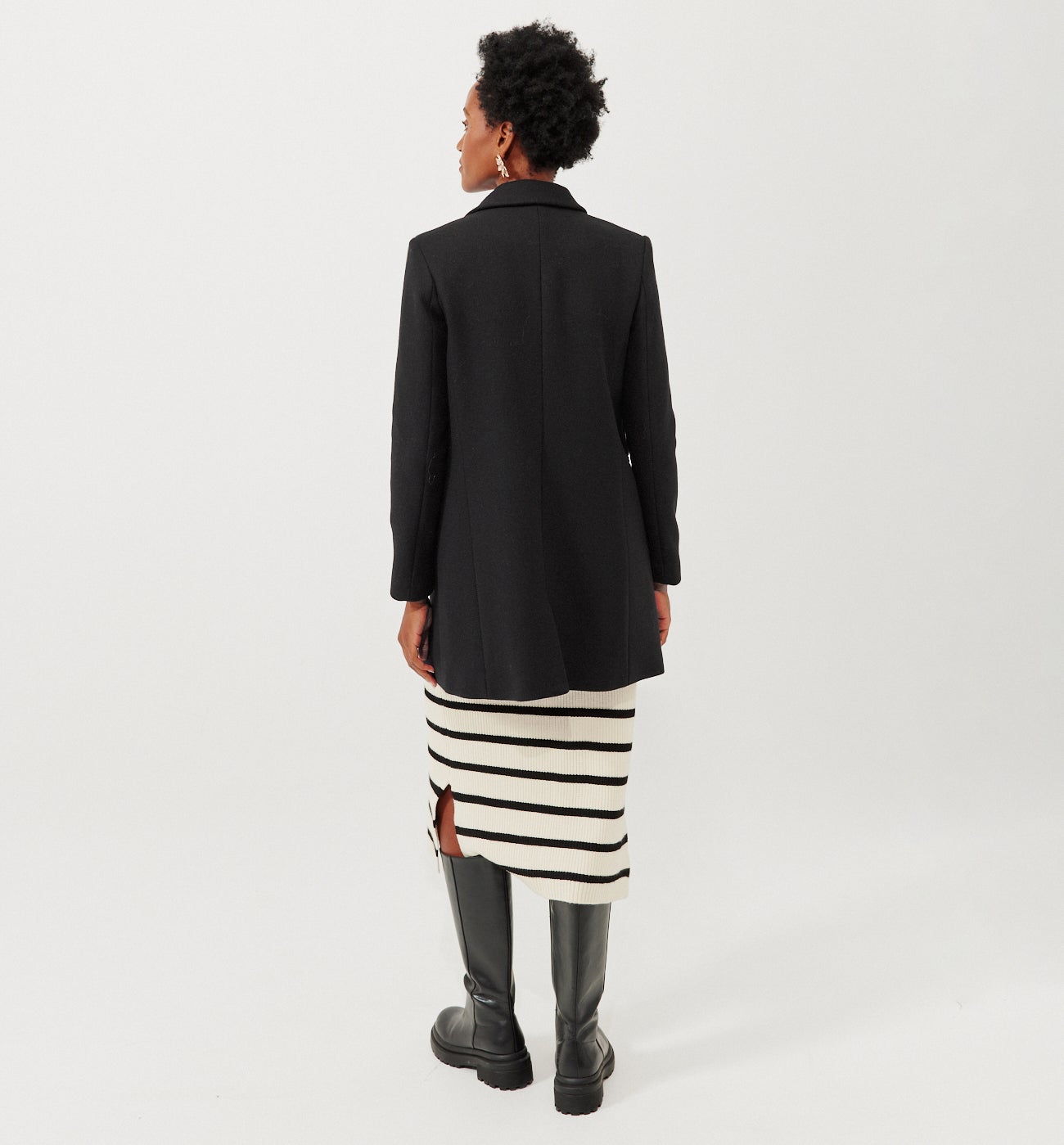 GISELE wool-blend coat - Black