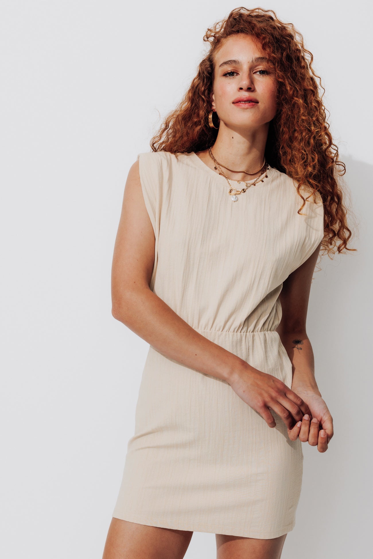 Sleeveless dress - Ecru