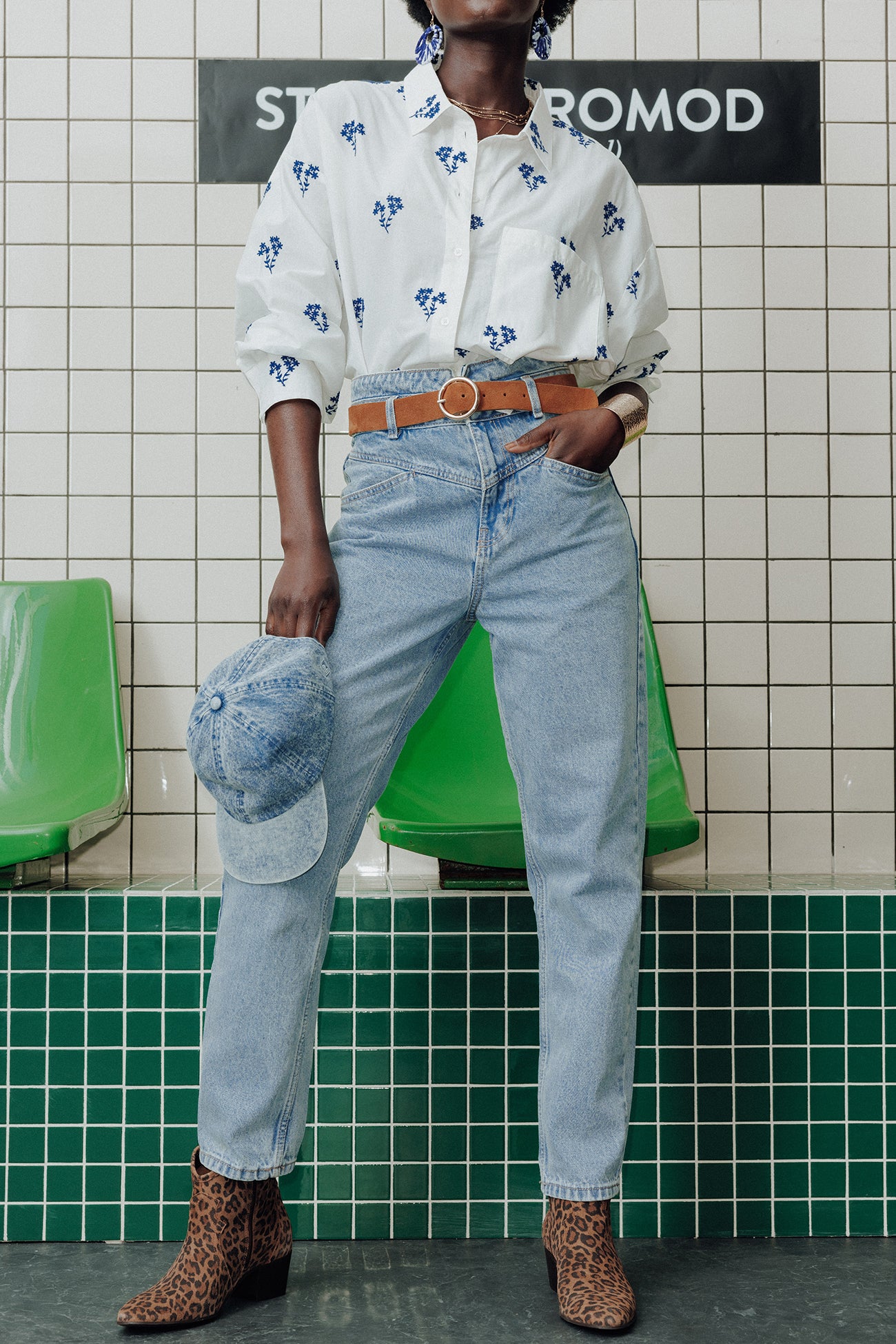 MARCEL high-waist mom jeans - Light denim