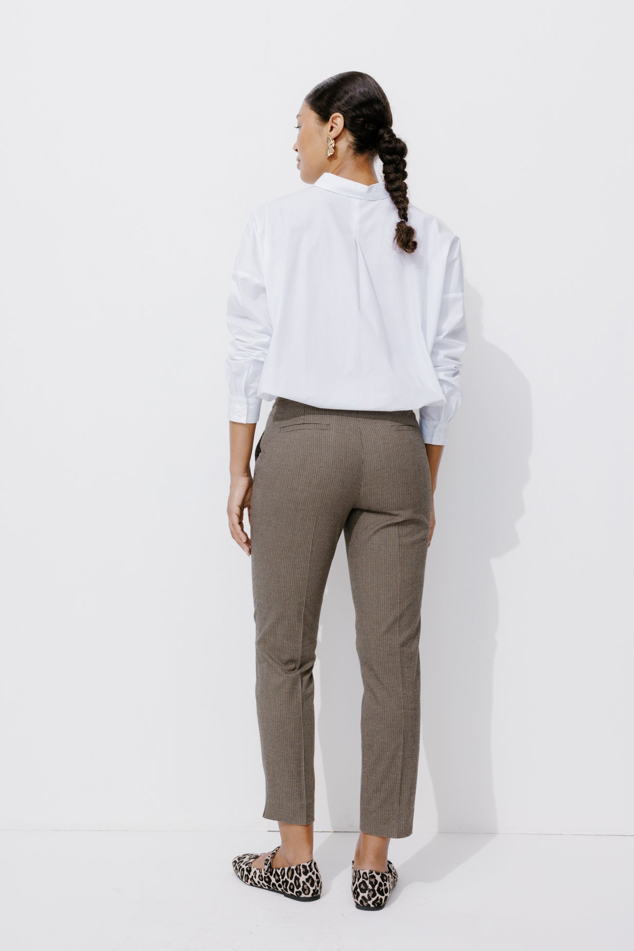 Cigarette trousers - Navy blue checks