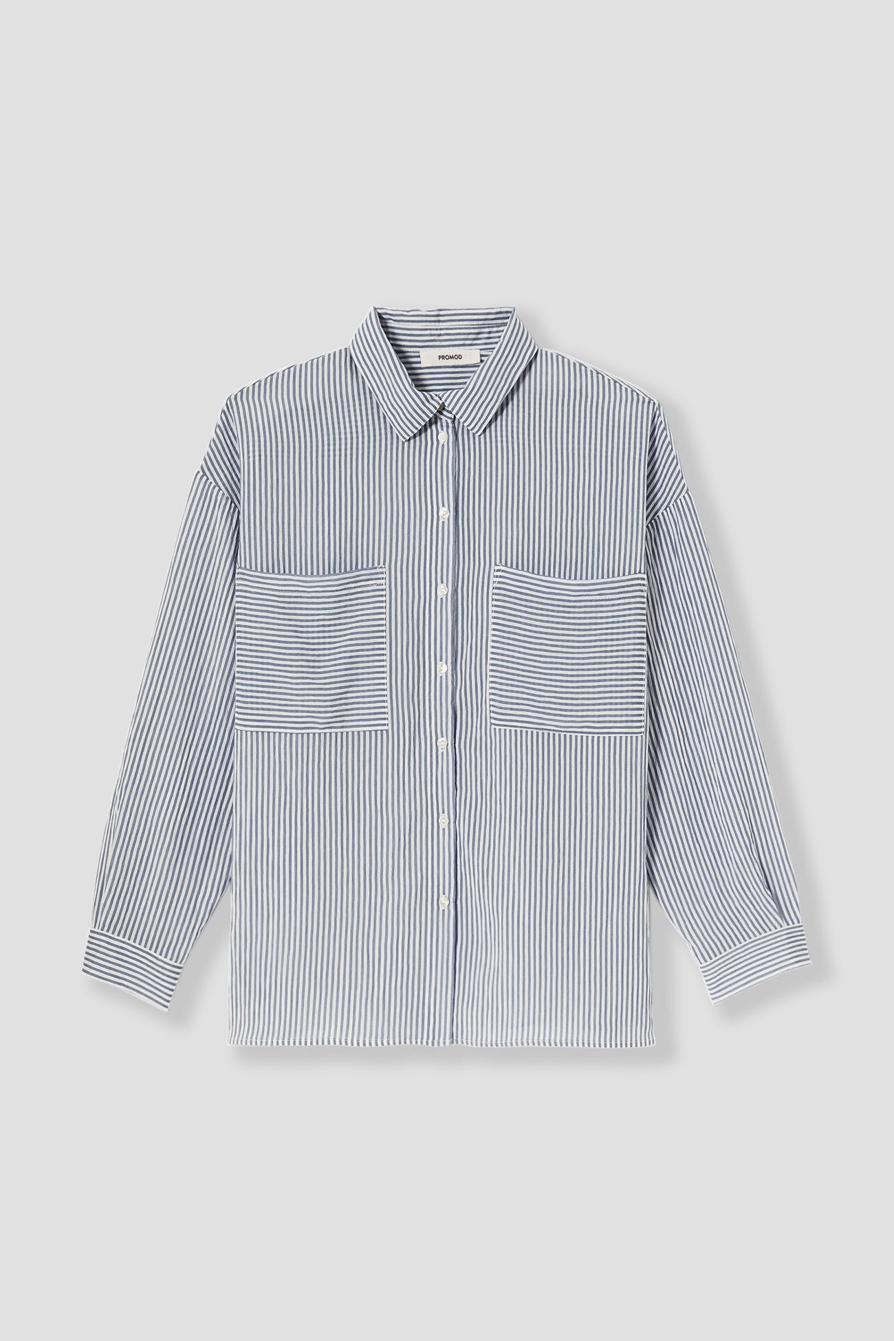 Oversized striped shirt - Navy blue stripes