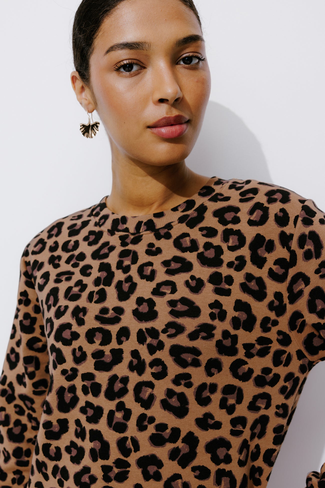 Leopard sweatshirt dress - Multicolour print