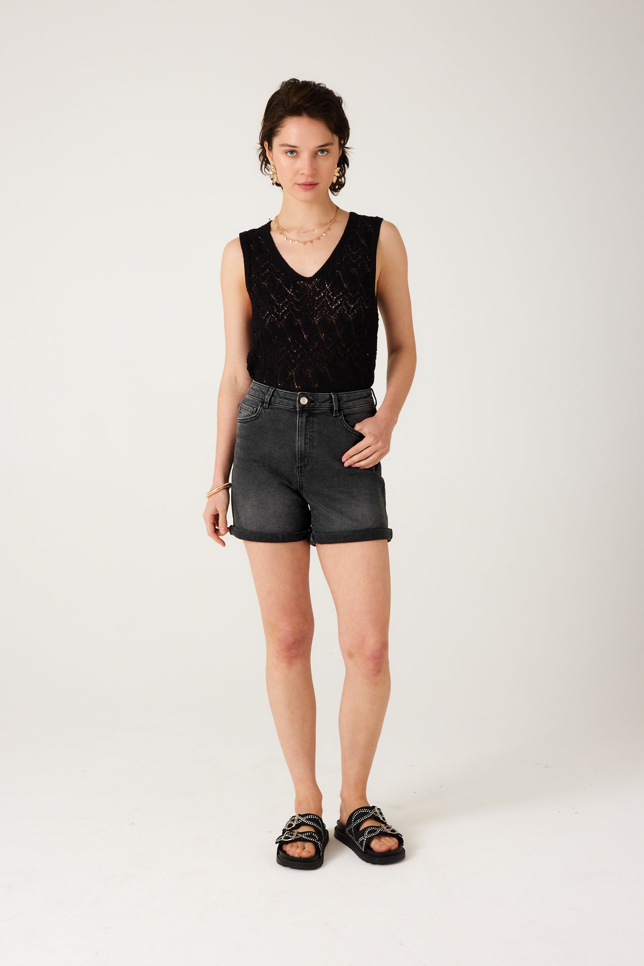 Denim shorts - White