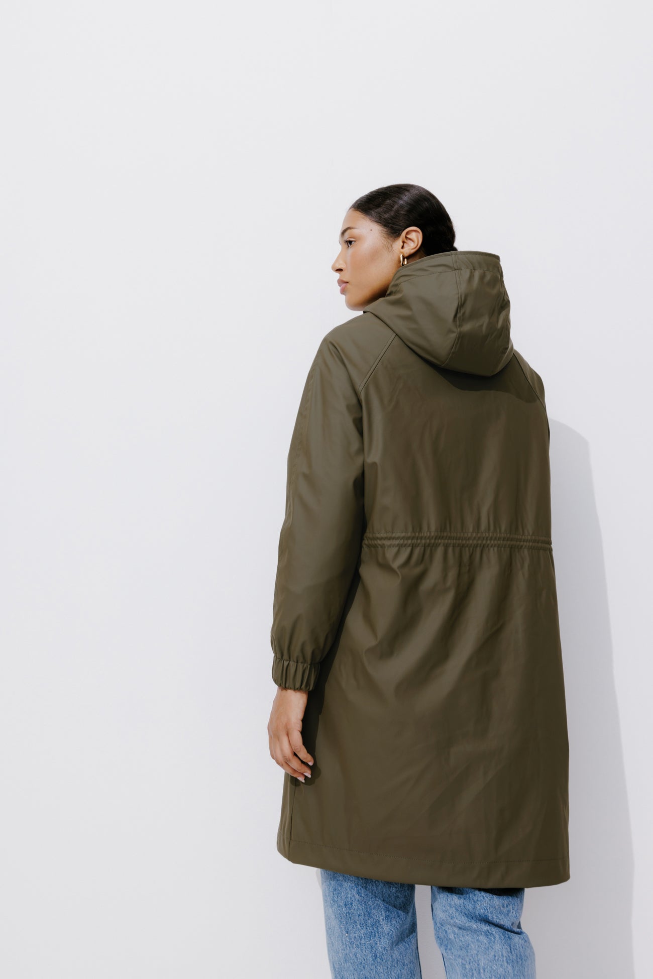 Shower-resistant parka - Navy blue