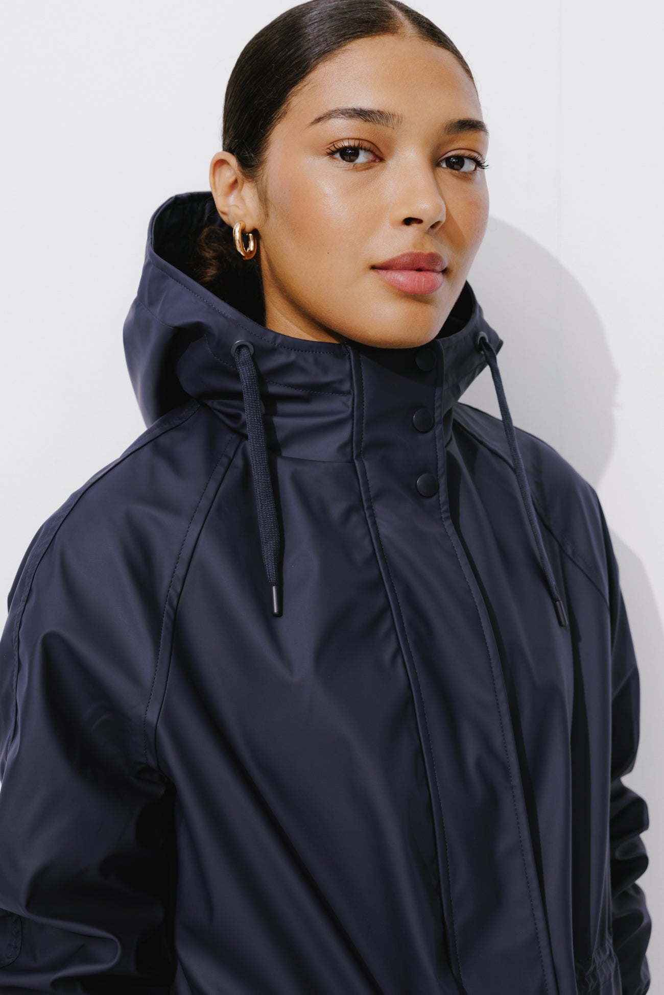 Shower-resistant parka - Navy blue