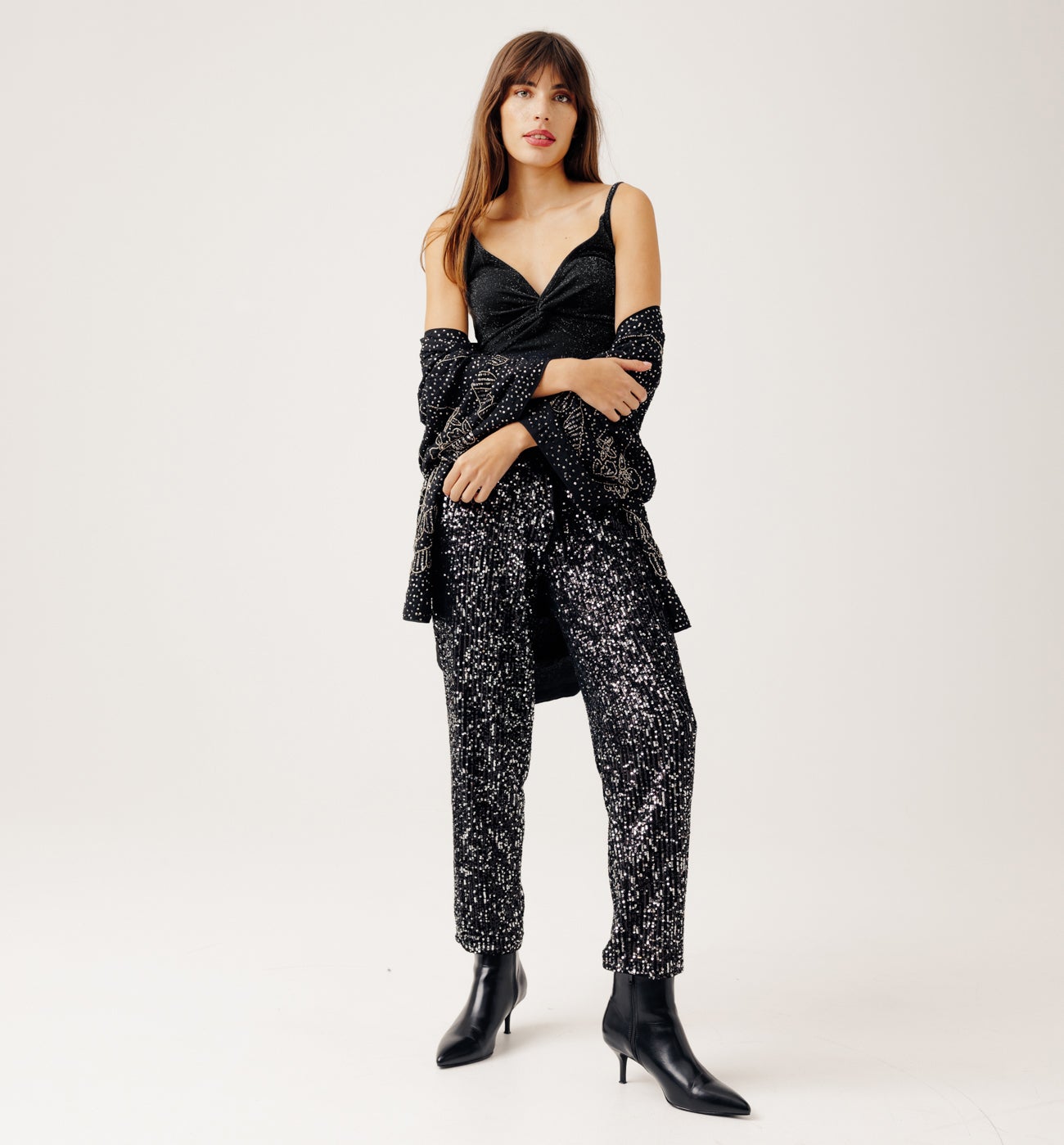 Glitzy crop top - Grey