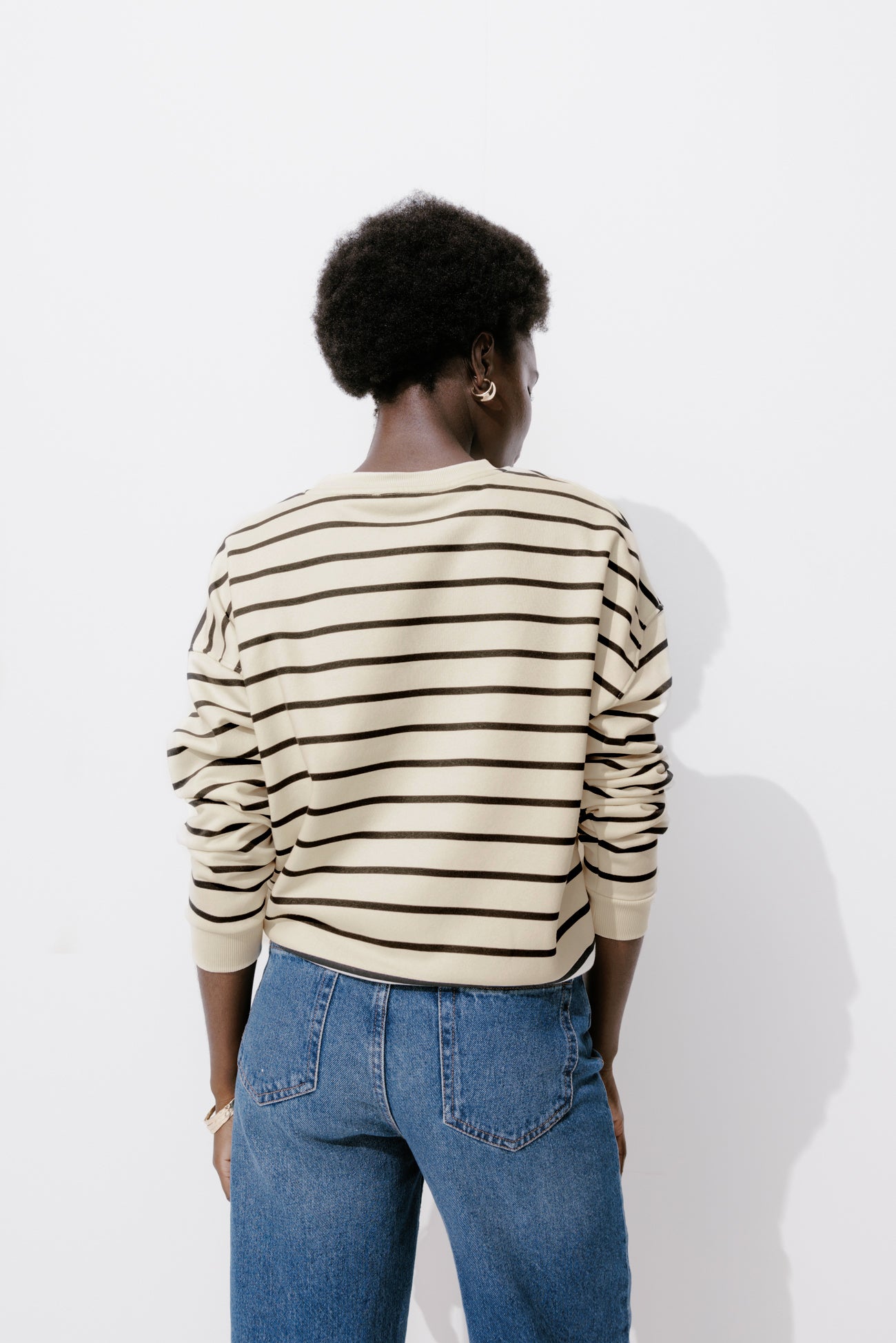 Patterned sweatshirt - Black stripes