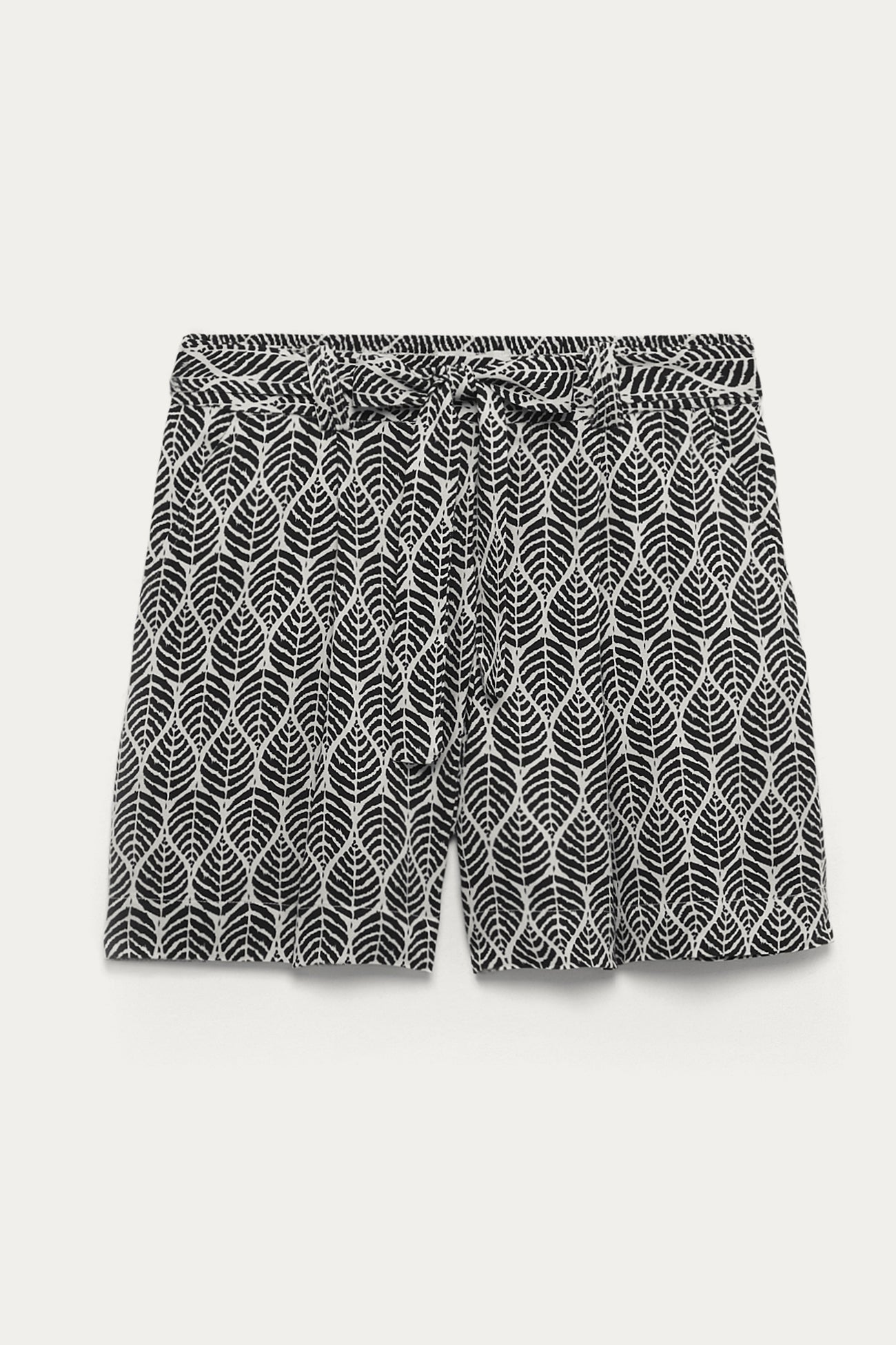 Plain belted shorts - Black print