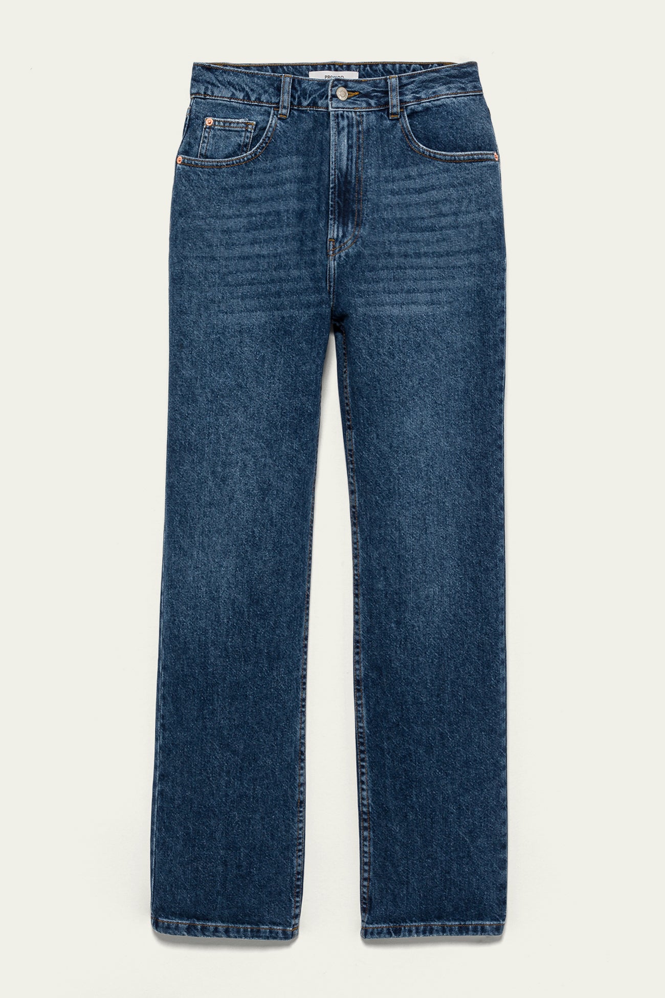 High-waist straight leg jeans - Light denim