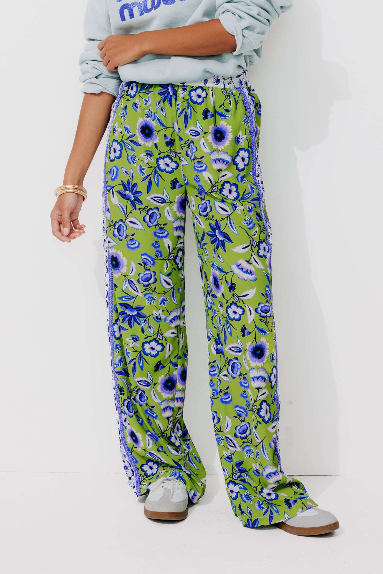 Ecodesign wideleg trousers - Multicolour print