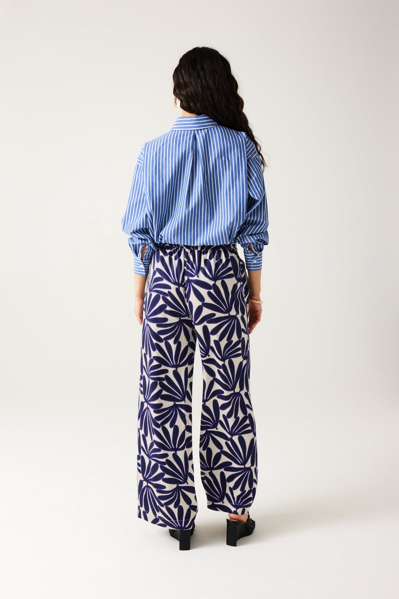 High-waist wideleg trousers - Blue