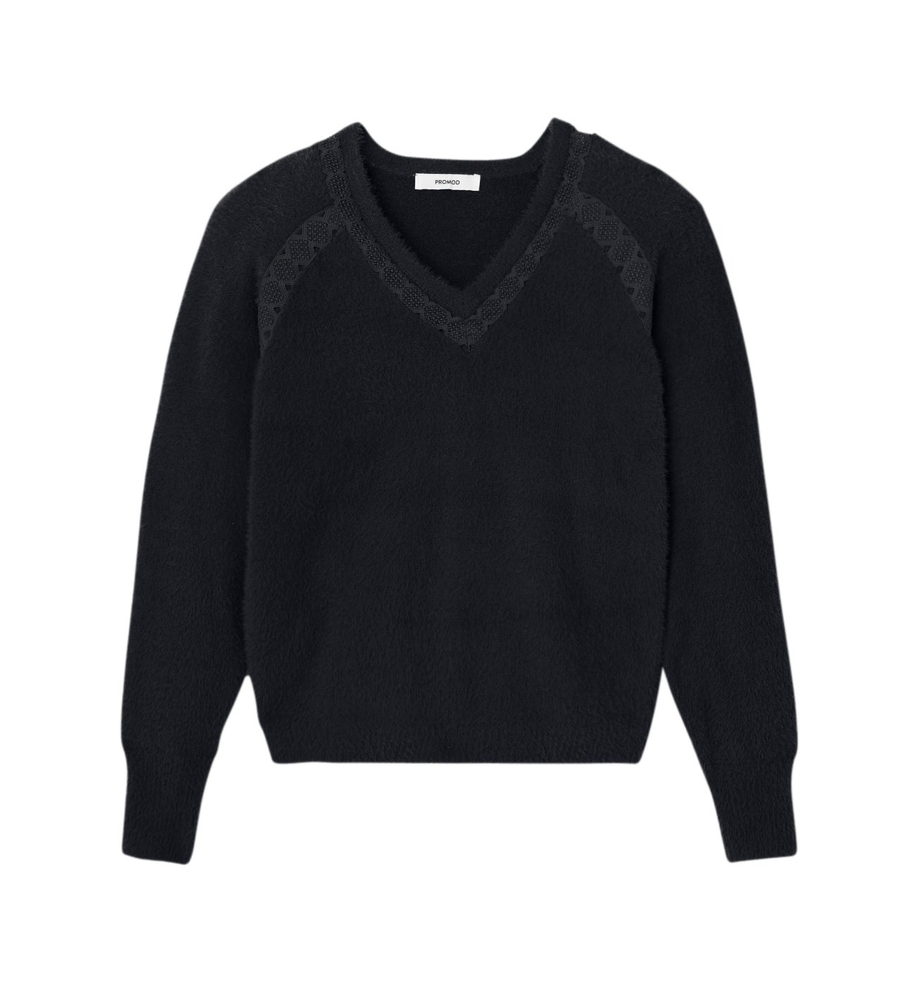 Lace detail jumper - Black