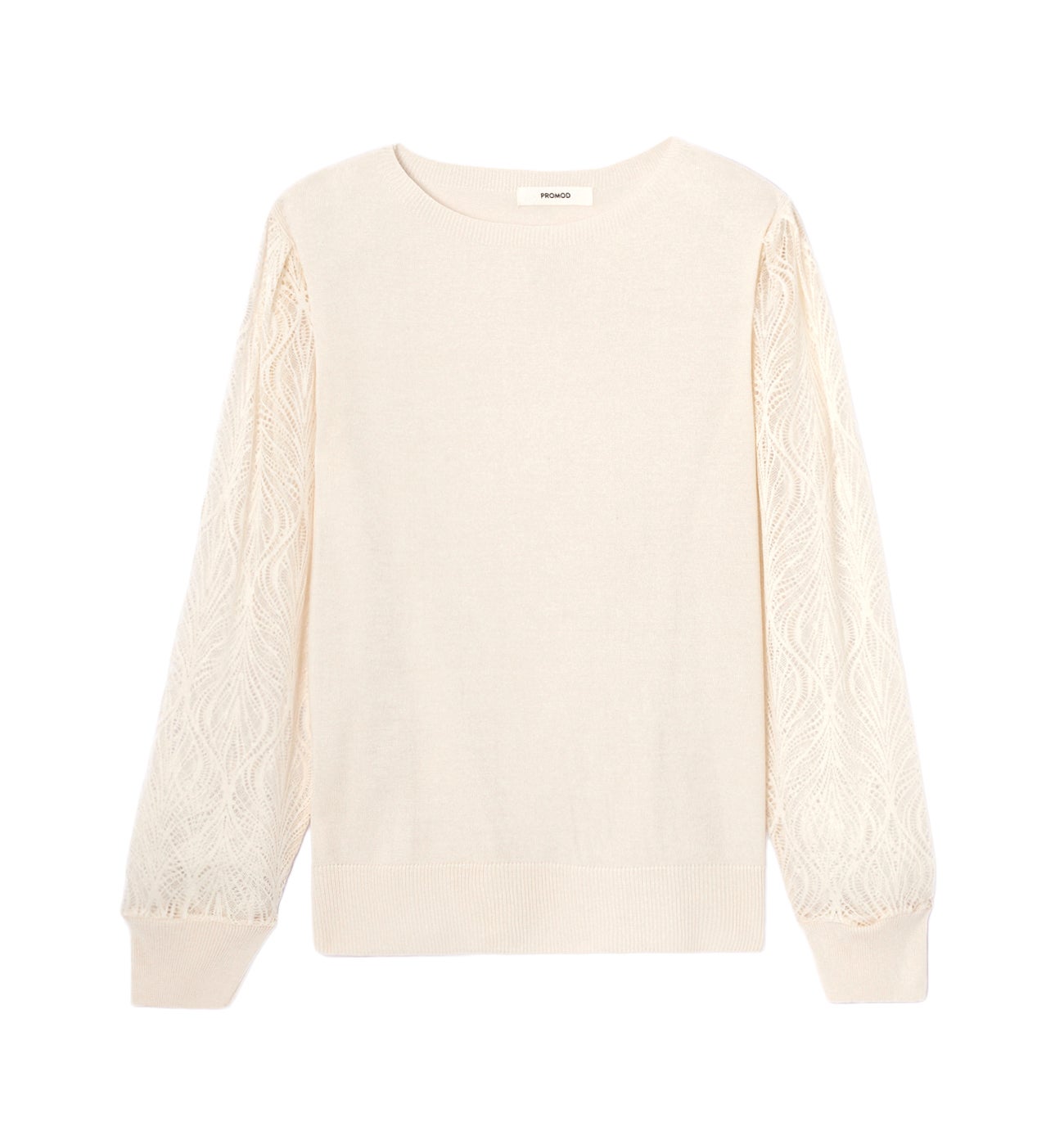 Lightweight lace-detail jumper - Black