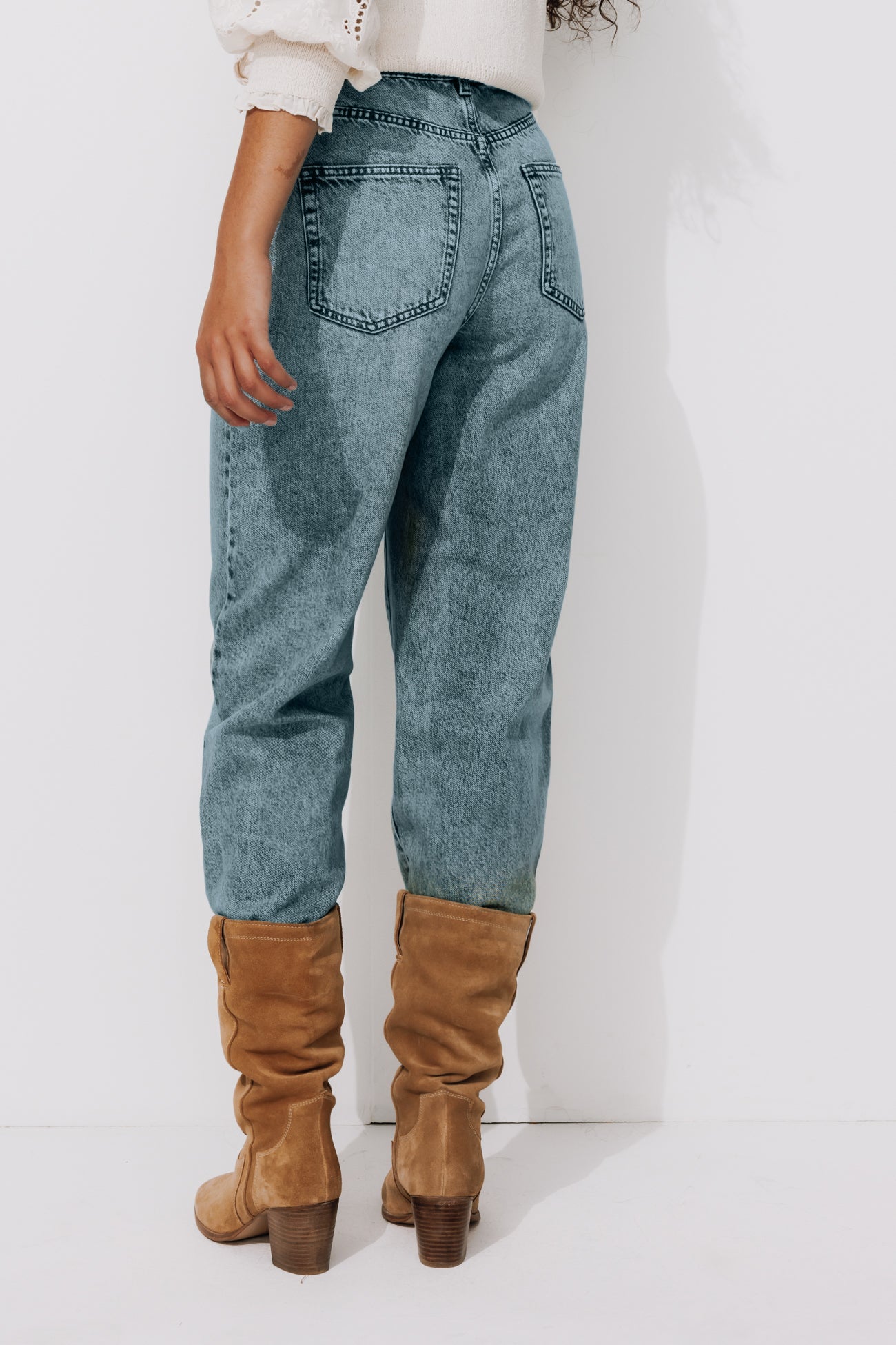 High-waist balloon jeans - Black