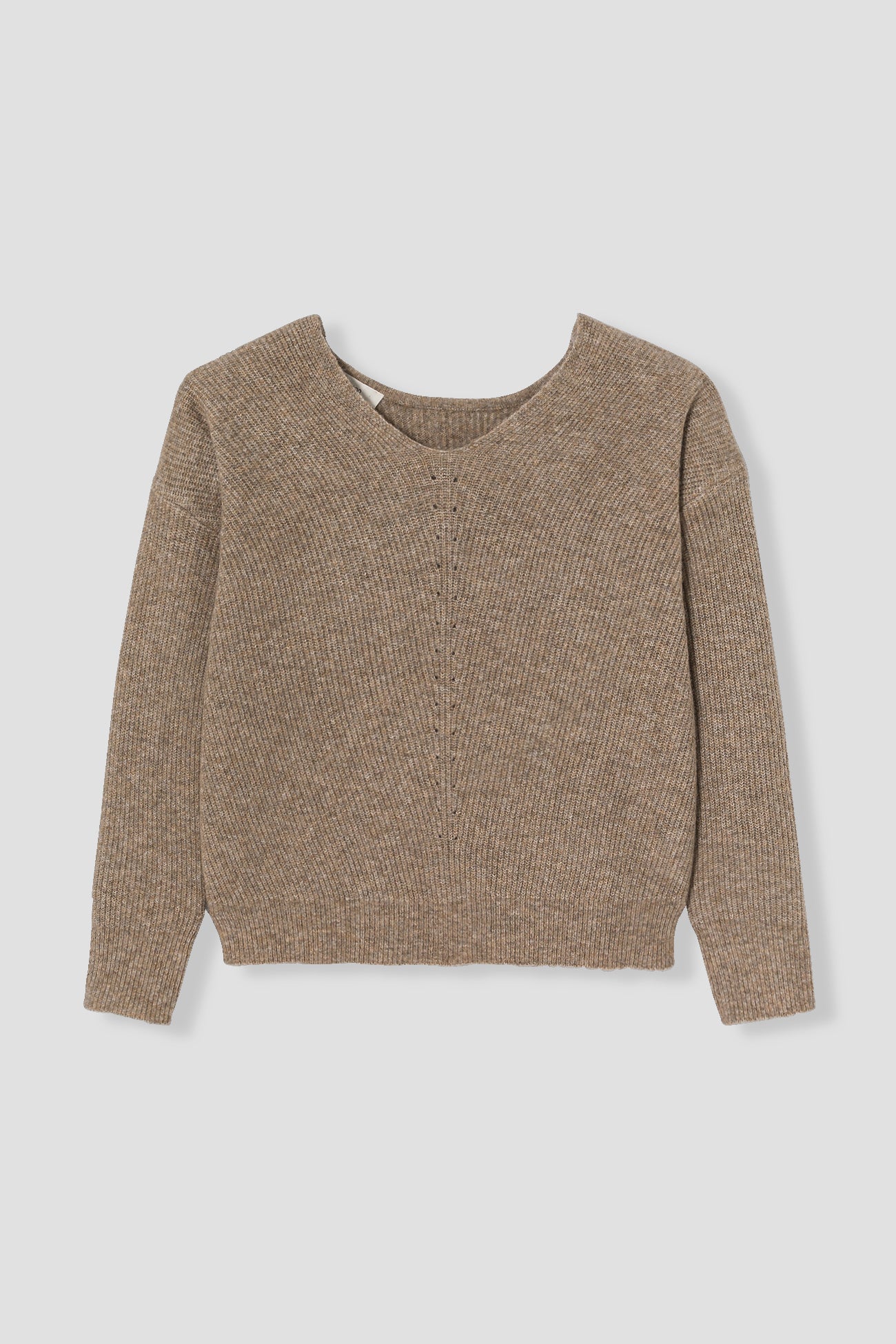 V-neck ribbed jumper - Grey