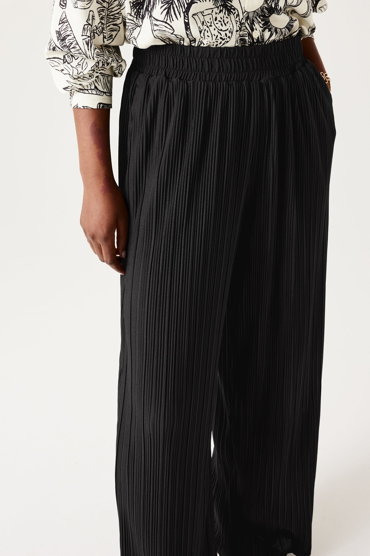 Wideleg plissé trousers - Blue