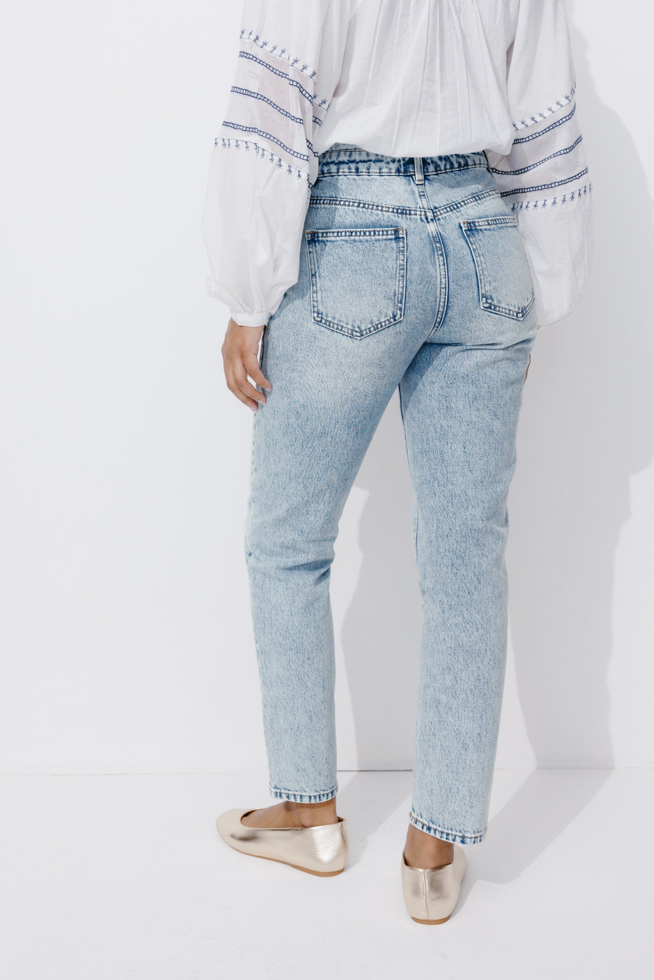 MARCEL high-waist mom jeans - Light denim