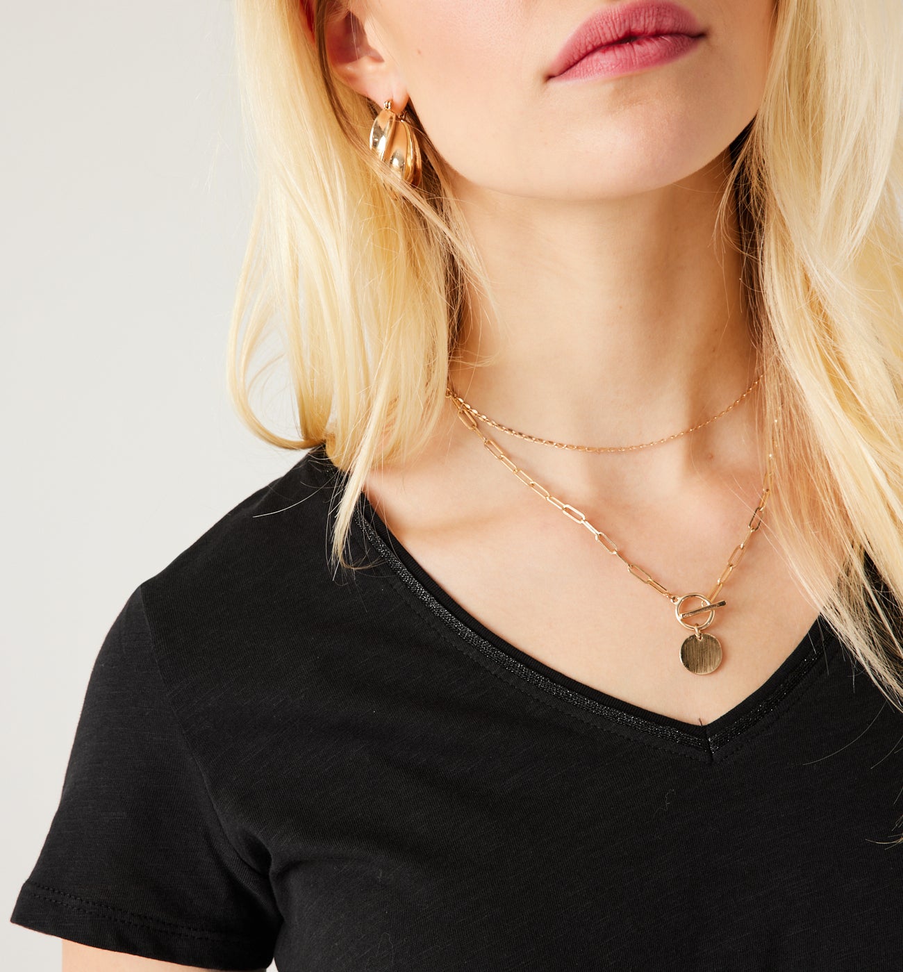 V-neck top - Raspberry red