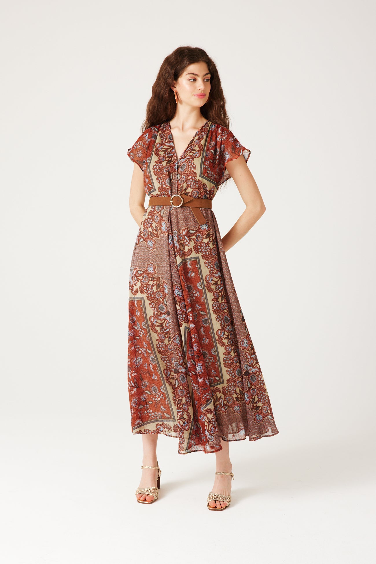 ELEONOR patterned dress - Ecru print