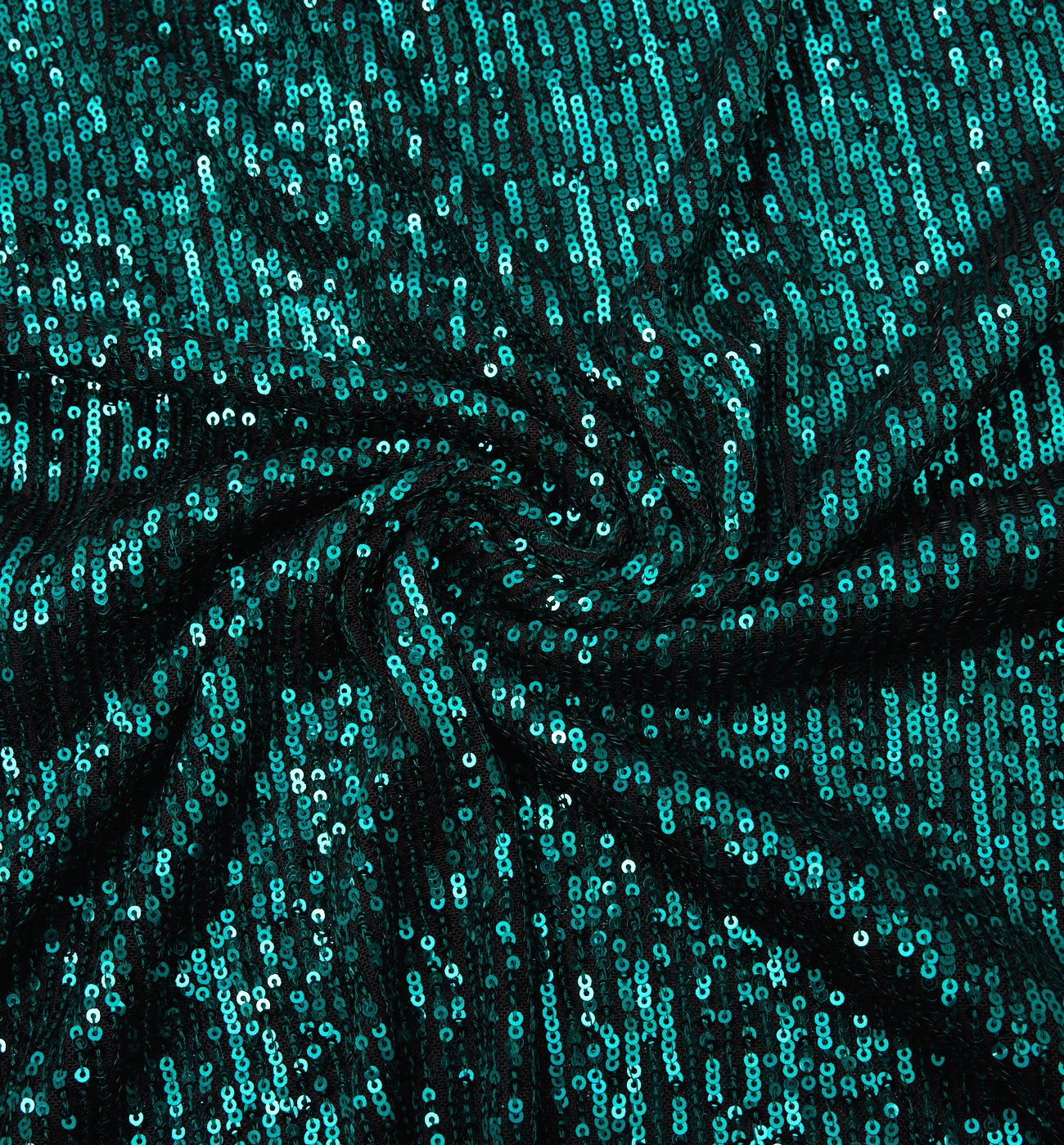Sequinned 2m fabric cut - Emerald green