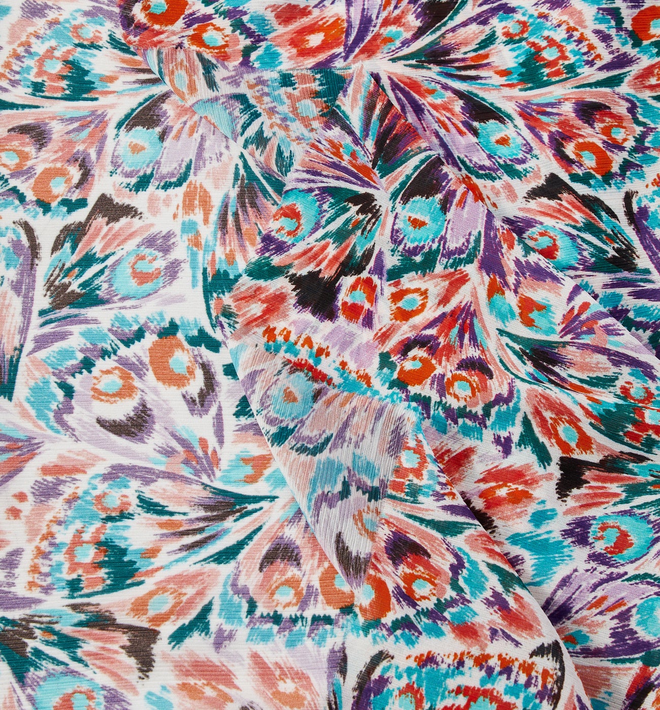 Polyester voile fabric cut - Multicolour print