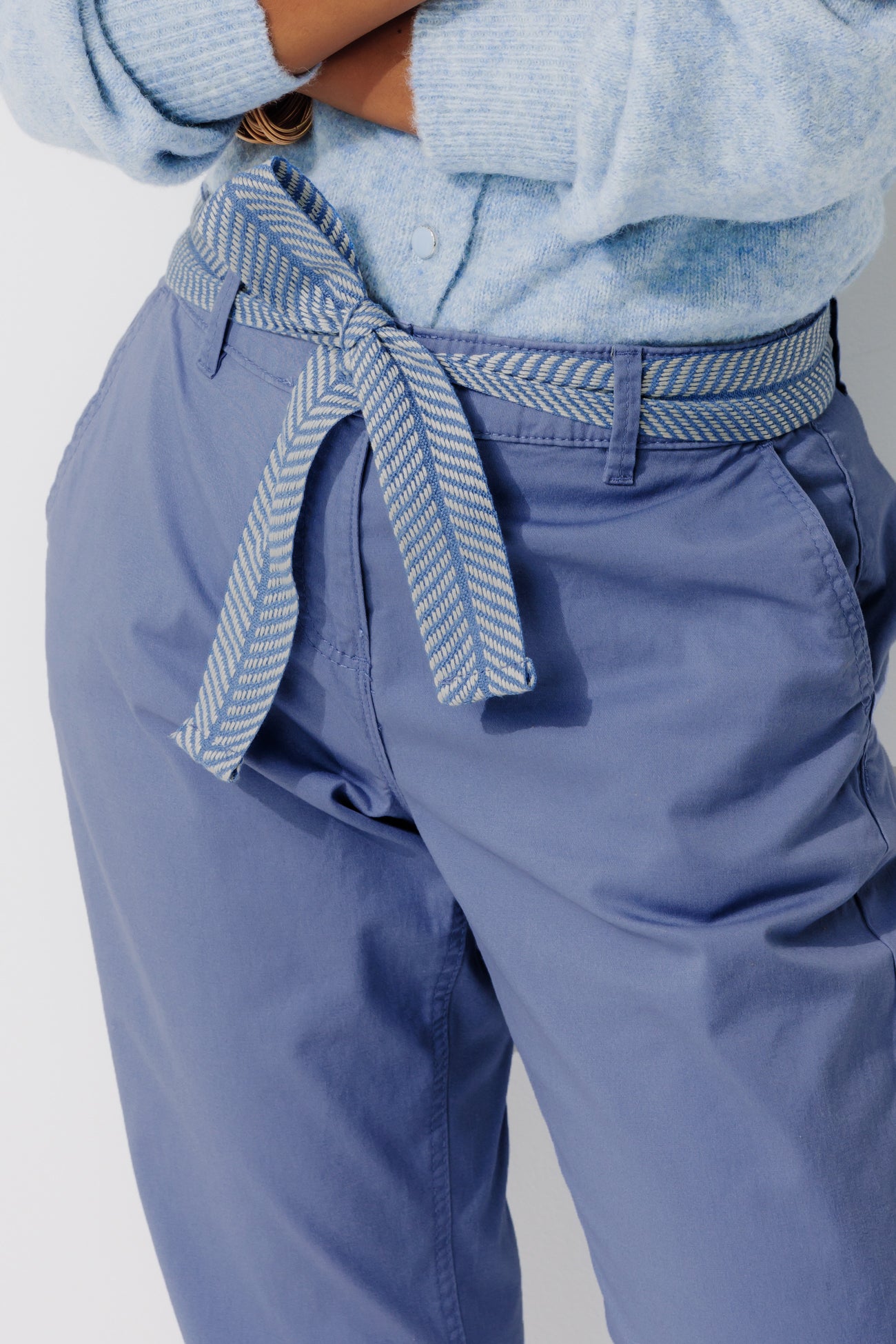 Belted chinos - Blue
