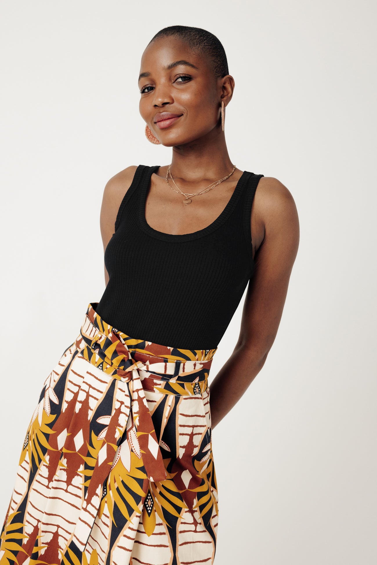 Ribbed sleeveless top - Ecru