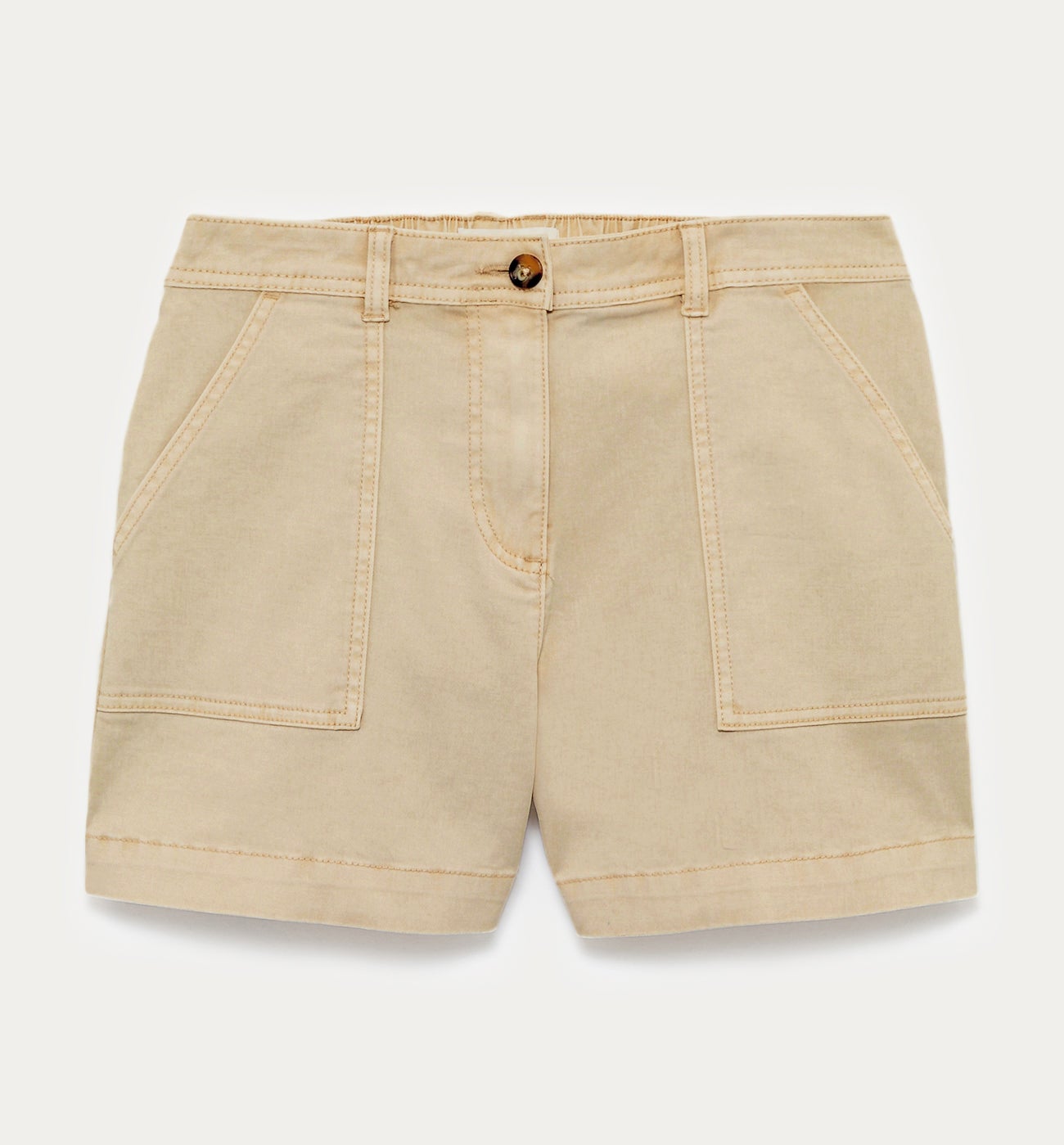 Plain canvas shorts - Beige