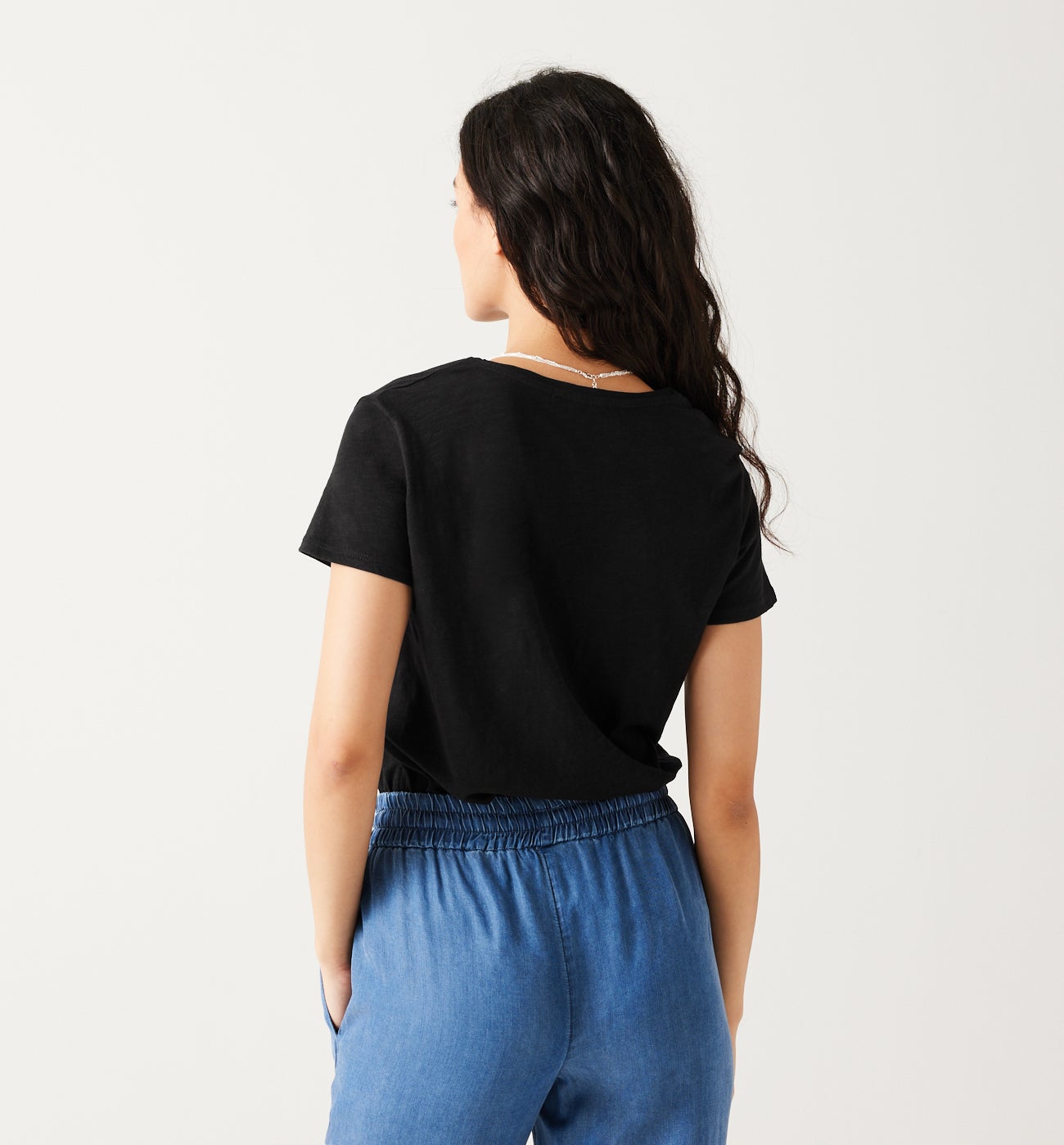 V-neck top - Ochre print