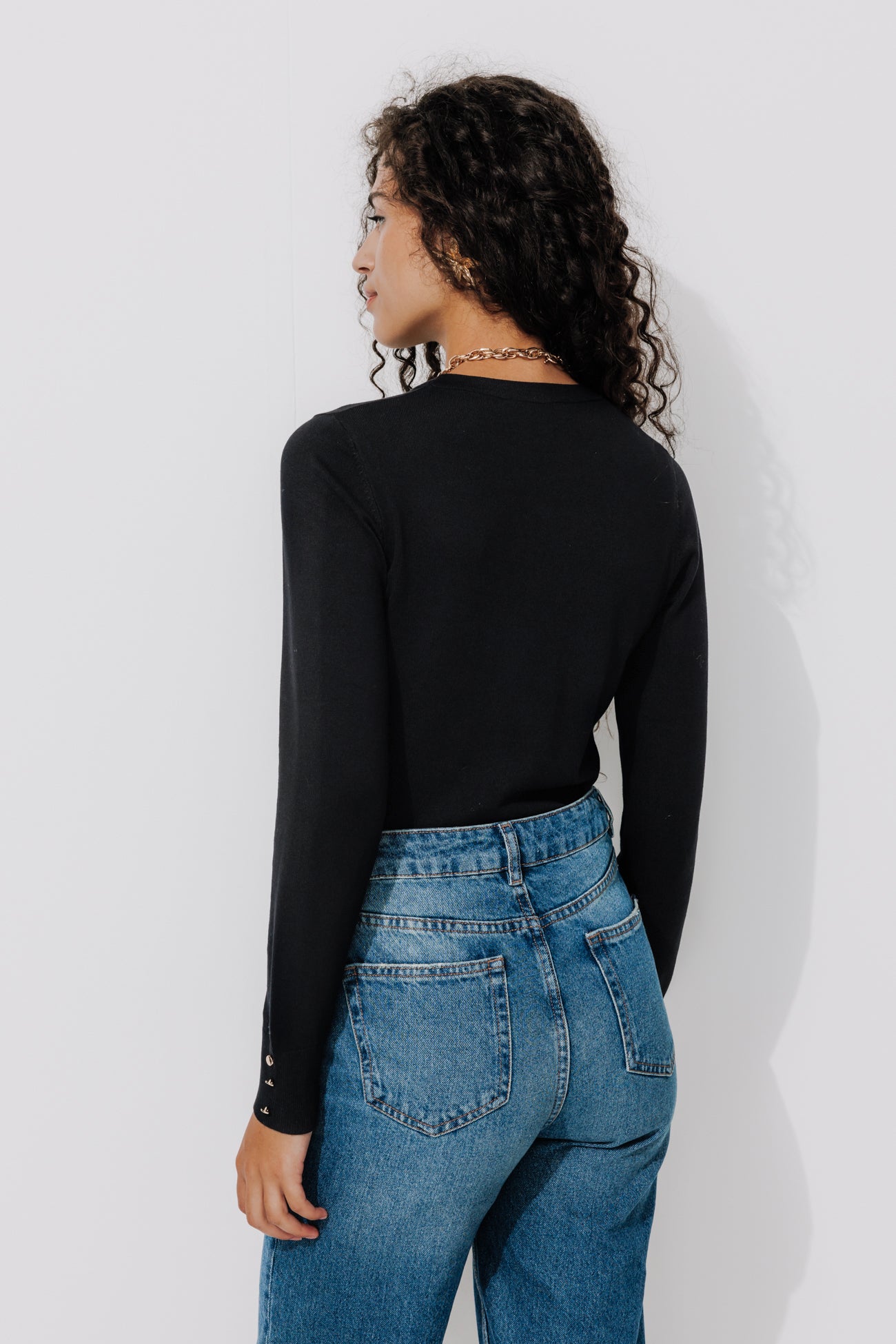 Ecodesign round-neck jumper - Black